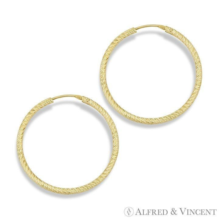 Other Diamond-Cut Pave Tube Hoop Earrings in .925 Sterling Silver Size ONE SIZE - 1 Preview