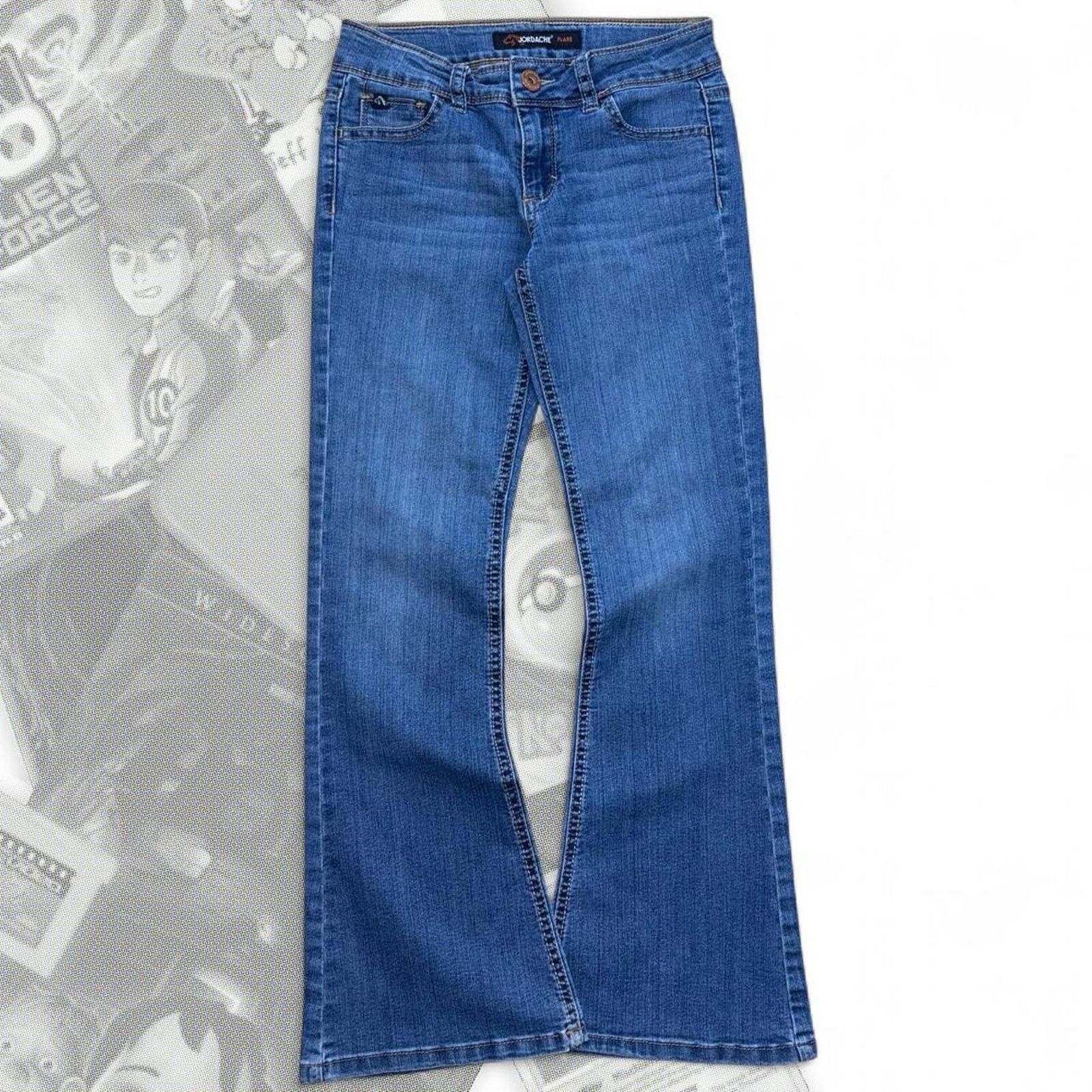 Jordache Y2K Blue Denim Western Jordache Flaired Jeans Size 34" / US 12 / IT 48 - 1 Thumbnail