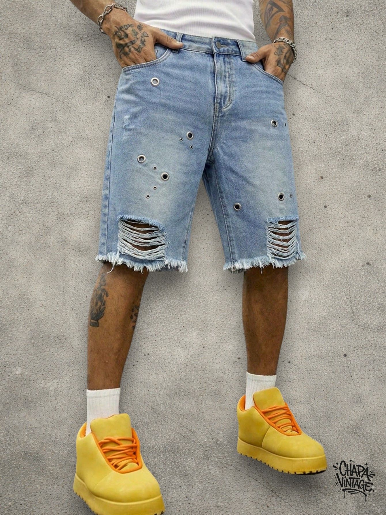 Vintage Distressed jeans shorts Size US 32 / EU 48 - 3 Thumbnail