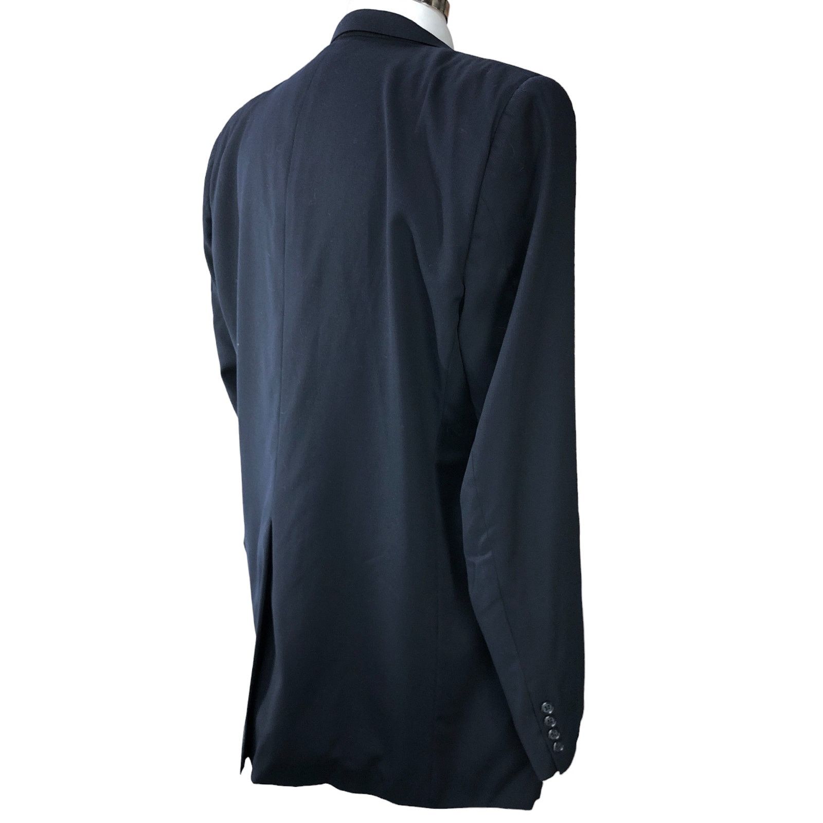Burberry Burberrys Vintage Mens Size 48L Sport Coat Wool Navy 90s Size 48L - 9 Thumbnail