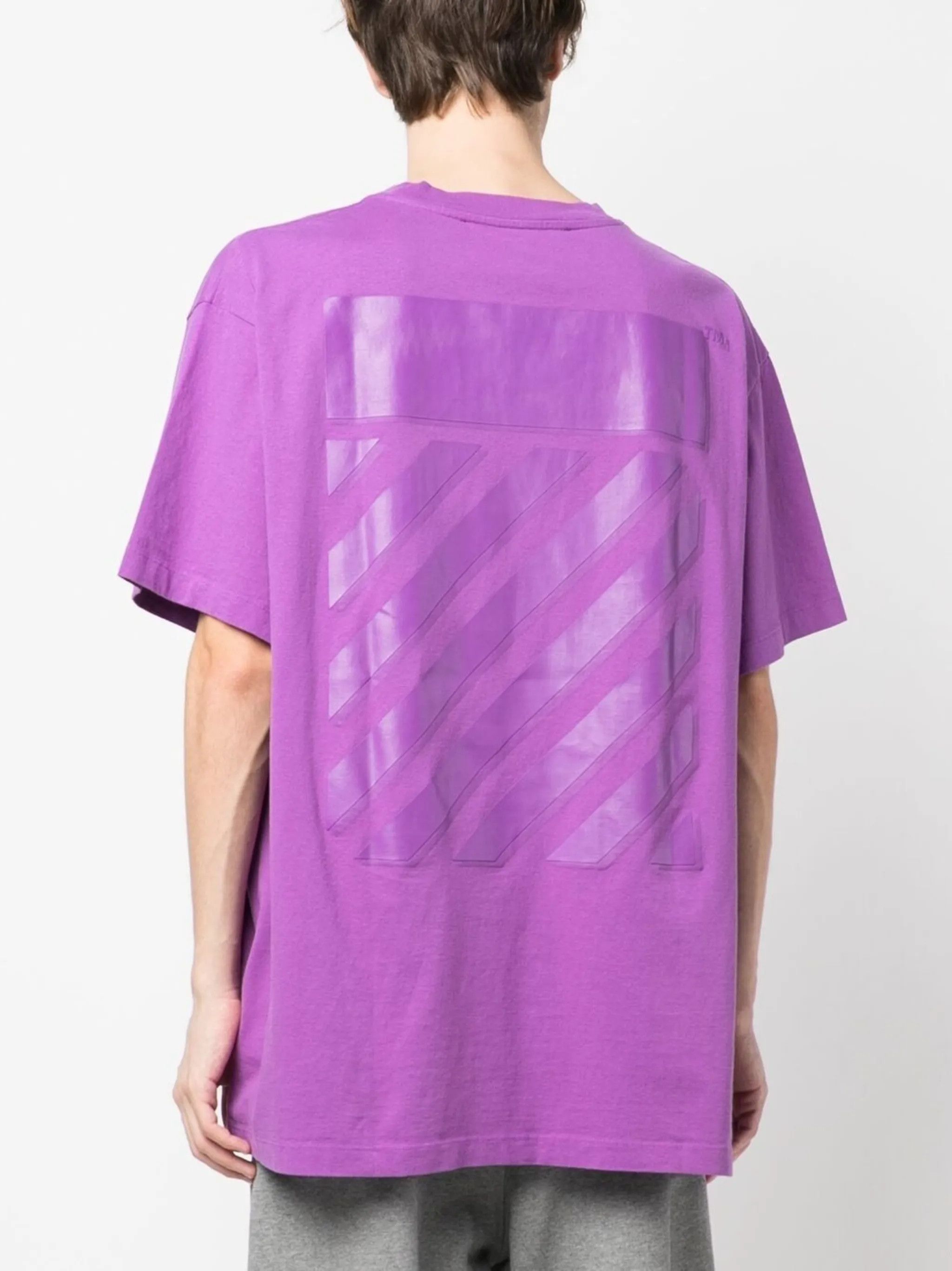 Off-White o1gr1nt0125 Diag Tab Over S/S T-Shirt in Orchid Size US XXS / EU 40 - 4 Thumbnail
