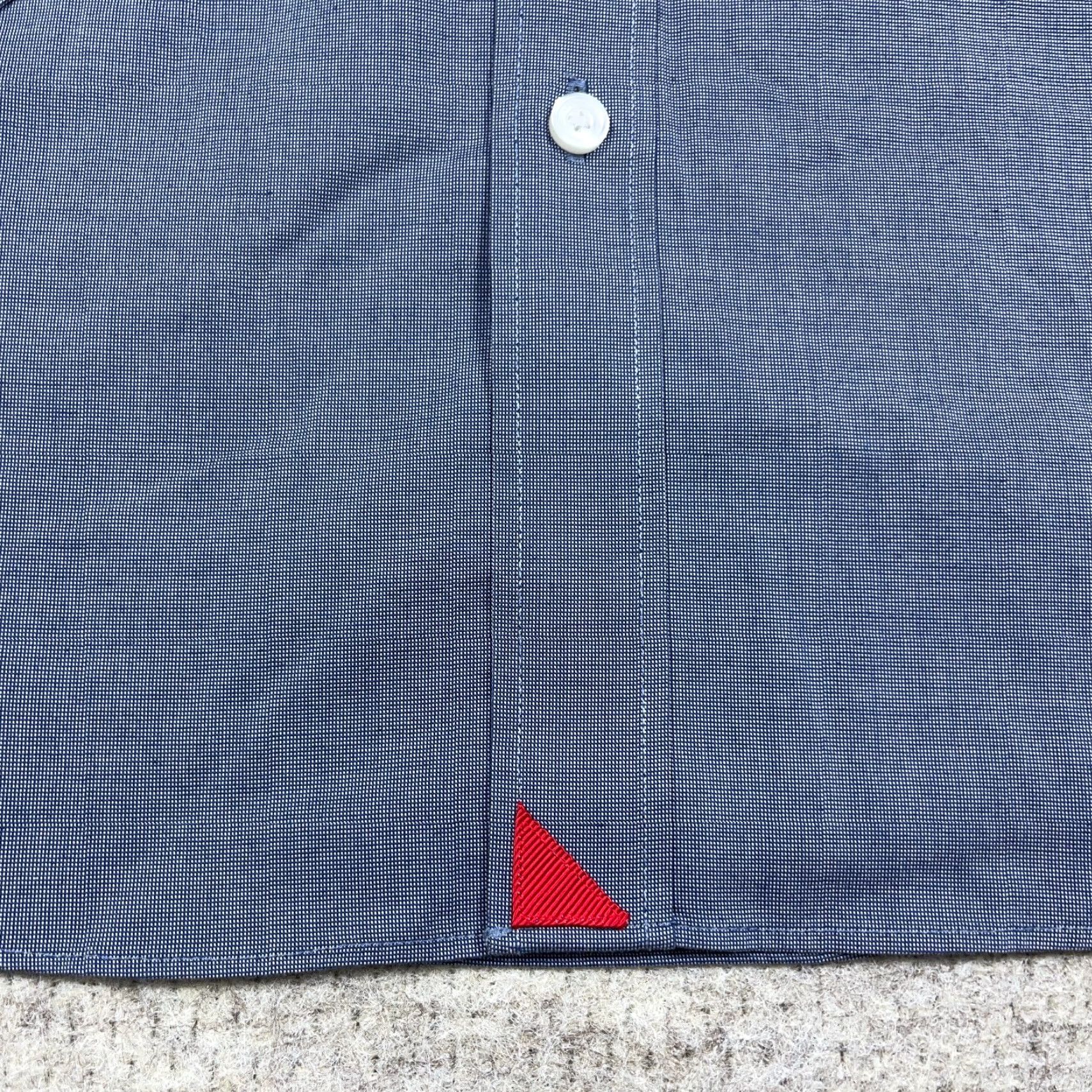 UNTUCKit UNTUCKit Button-Up Shirt Men XL Blue Solid Pocket Oxford Casual Modern Preppy B Dress Shirt DOMMens Size 46R - 4 Thumbnail
