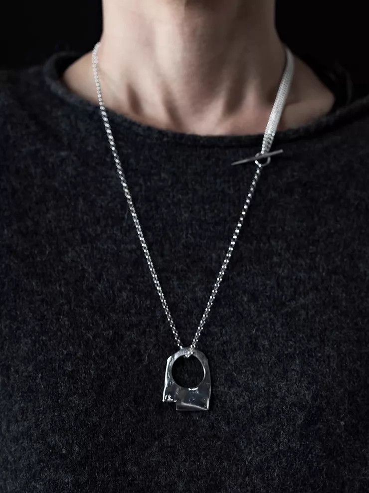 DETAJ Detaj Pleated Mirror-Polished Silver Necklace 4pcs 72cm Size ONE SIZE - 4 Thumbnail