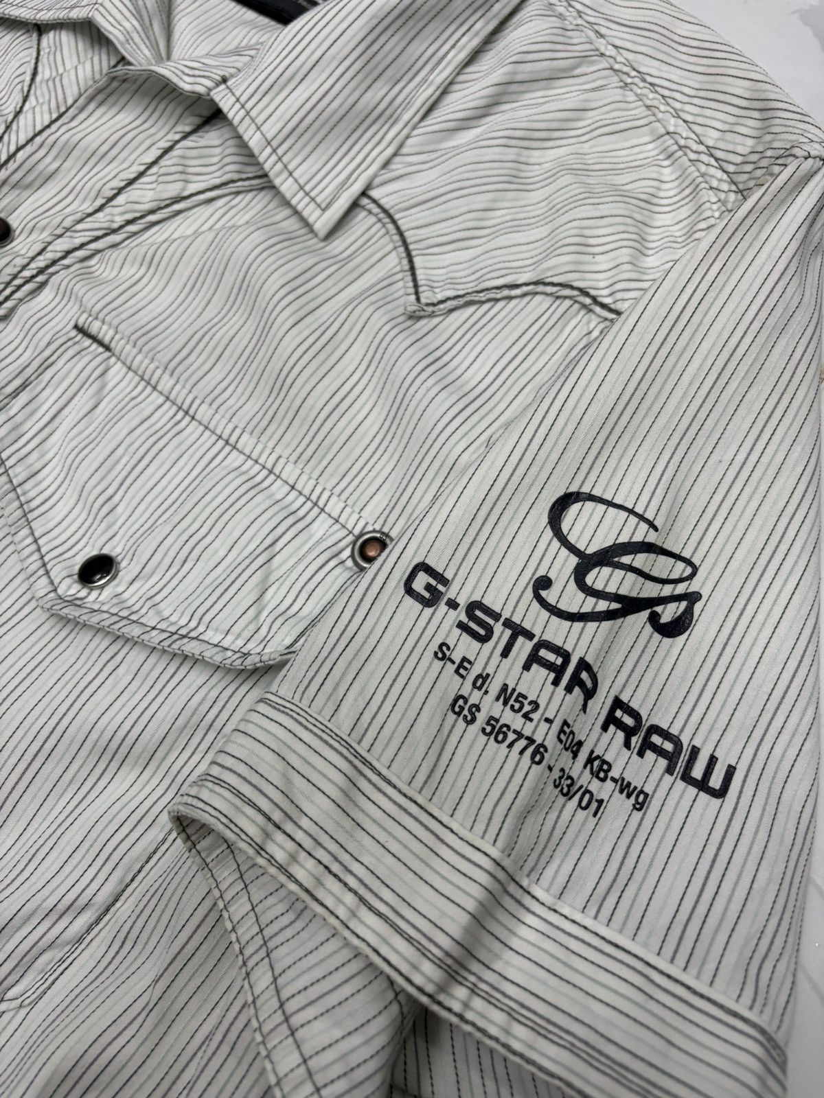 Yohji Yamamoto 🔥DEVIL STRIPE SHIRT S/S BUTTON SNAP YOHJI STYLE BY GSTAR Size US M / EU 48-50 / 2 - 12 Thumbnail