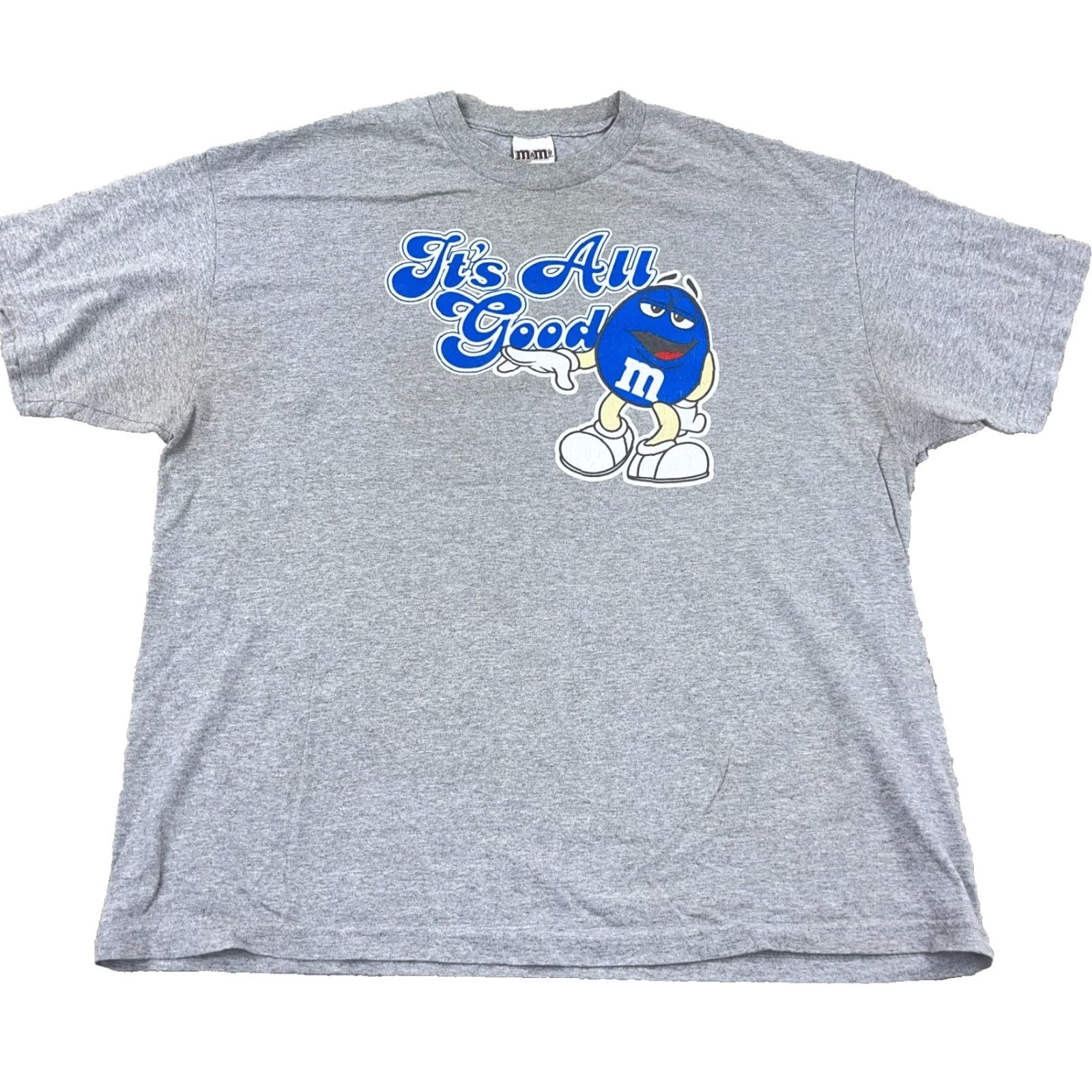 CHOCOOLATE VINTAGE M&Ms Shirt Men 2XL Gray Tee T-Shirt Cotton Jersey Graphic Print Logo Grunge All Seasons It's All Good 90s Movie TV Comics Hipster Size US XXL / EU 58 / 5 - 2 Thumbnail