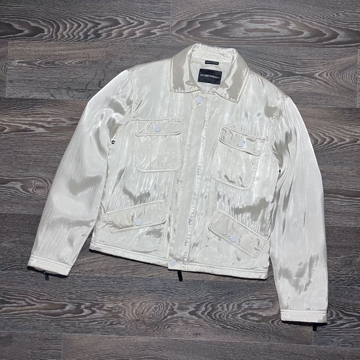 Emporio Armani Archive EMPORIO ARMANI Iridescent Silk/Rayon Manouter Jacket Size US M / EU 48-50 / 2 - 1 Thumbnail