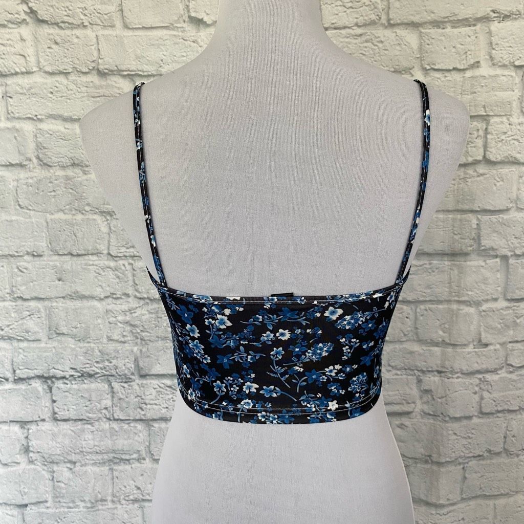 Shein SHEIN women S crop floral print spaghetti strap top blue Size S / US 4 / IT 40 - 7 Thumbnail