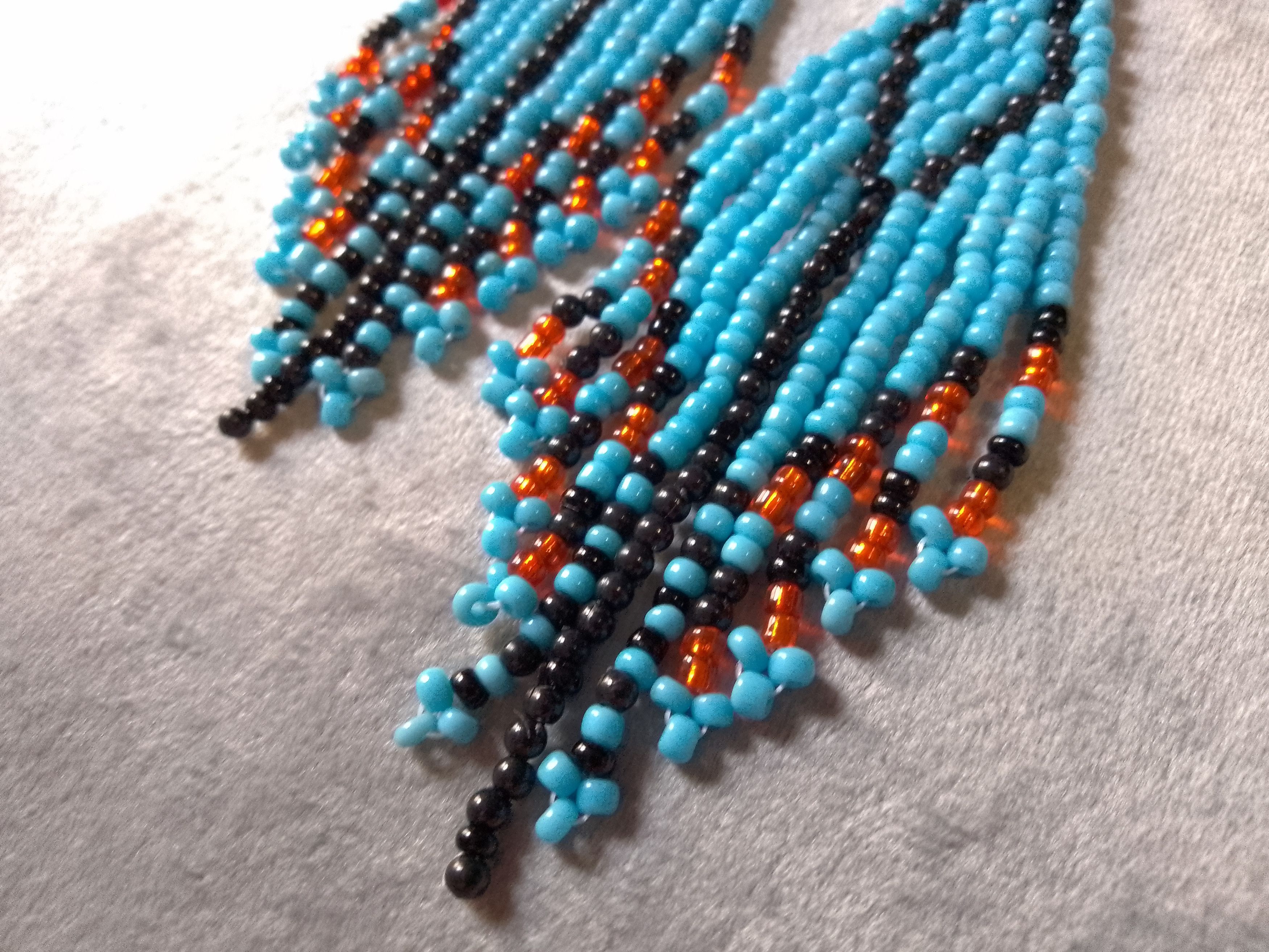 Handmade Earrings Ethnic Blue Bangs. Necklace Pendant in Steel Size ONE SIZE - 6 Thumbnail