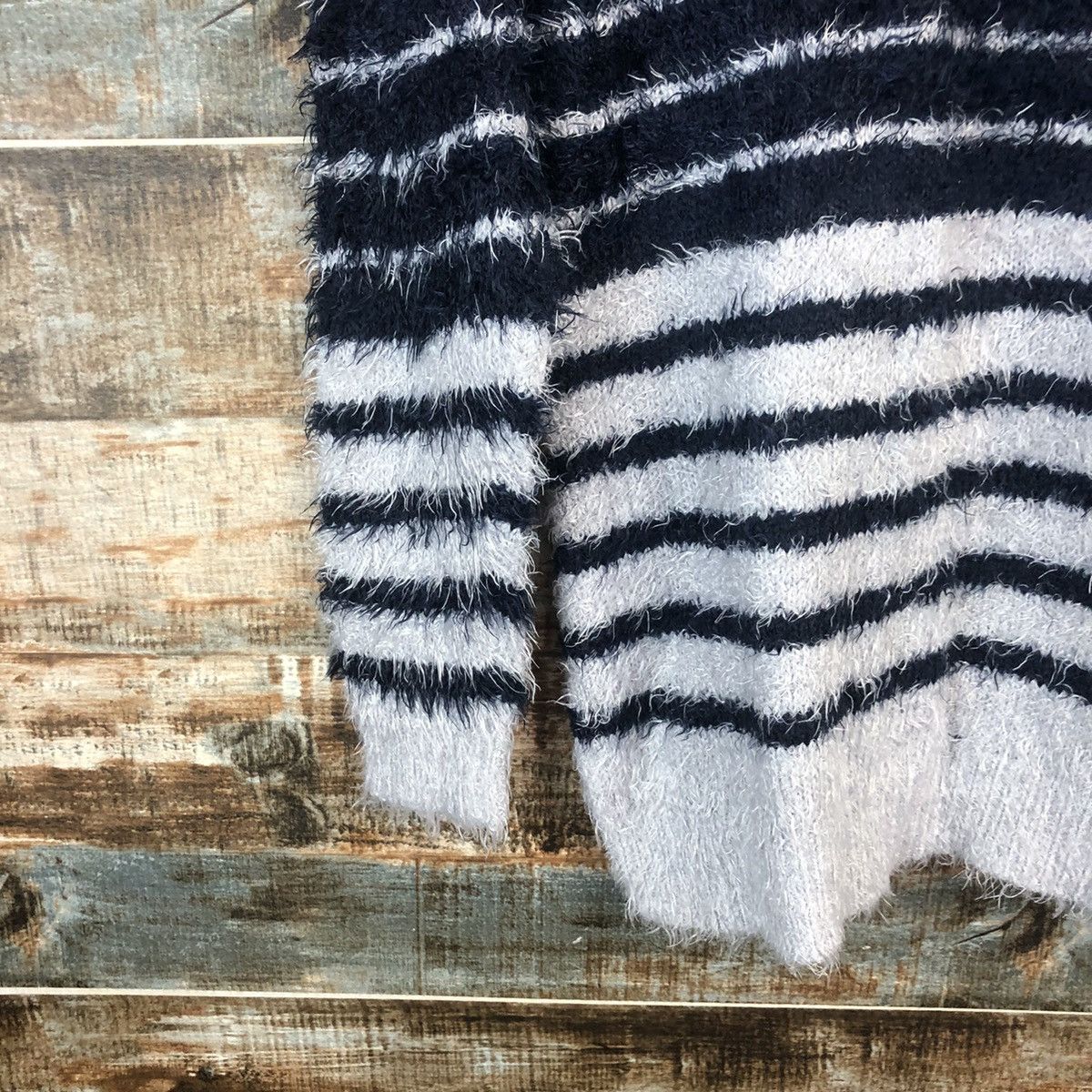 Homespun Knitwear DL Enjoliver Blue Stripe Mohair shaggy Knitwear #C029 Size US M / EU 48-50 / 2 - 14 Thumbnail