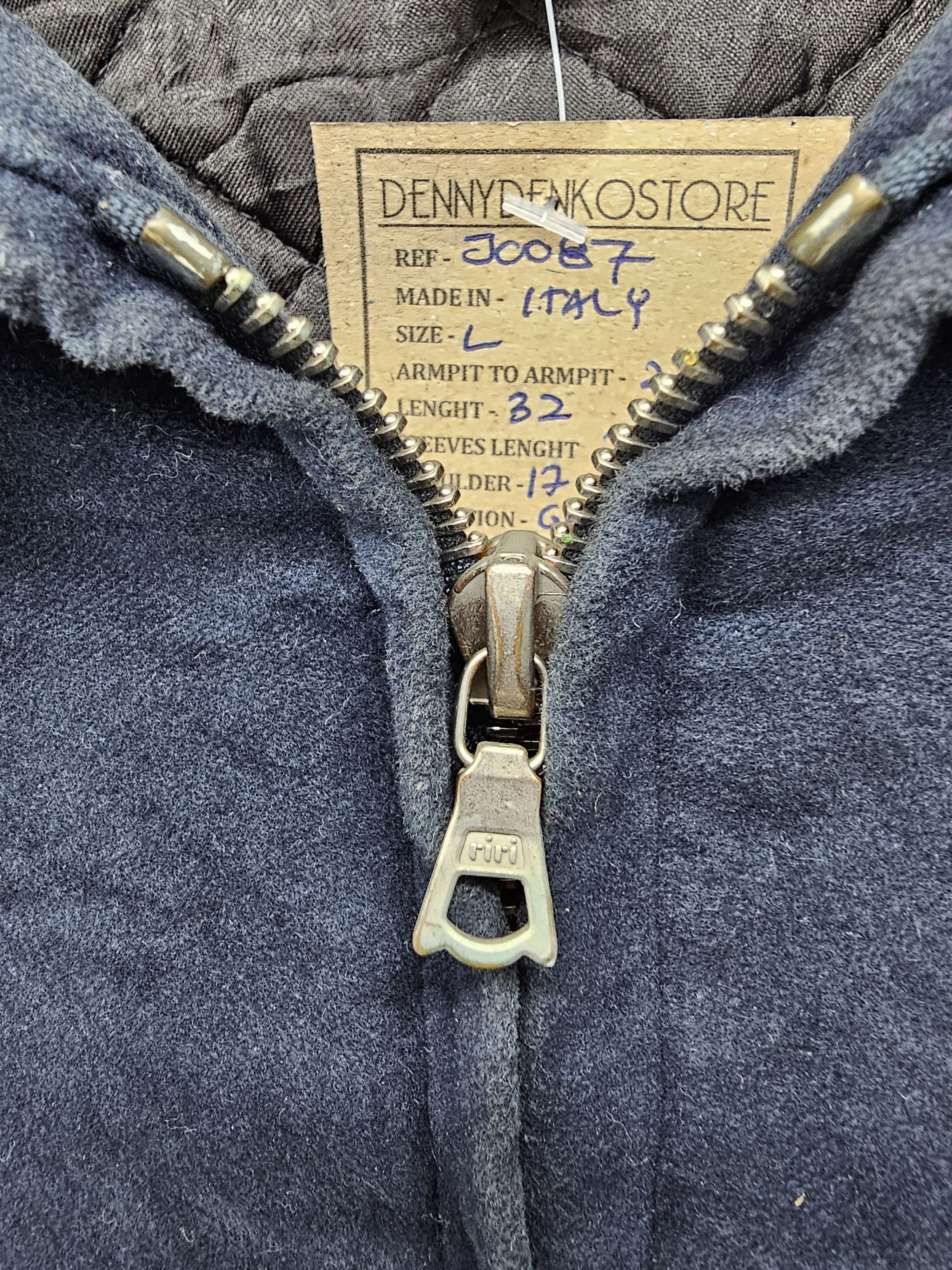 Katharine Hamnett London Vtg KATHARINE HAMNETT DENIM Waxed Riri Zipper Jacket J0087 Size US M / EU 48-50 / 2 - 8 Thumbnail
