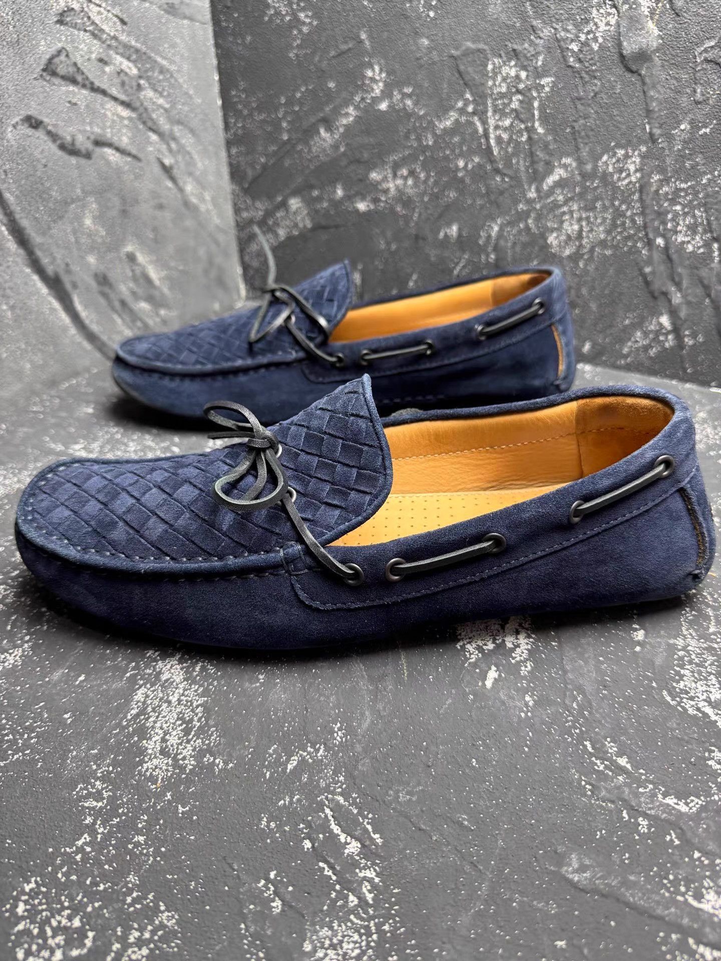Bottega Veneta BV Blue Woven Suede Loafers Q10 Size US 8 / EU 41 - 7 Thumbnail