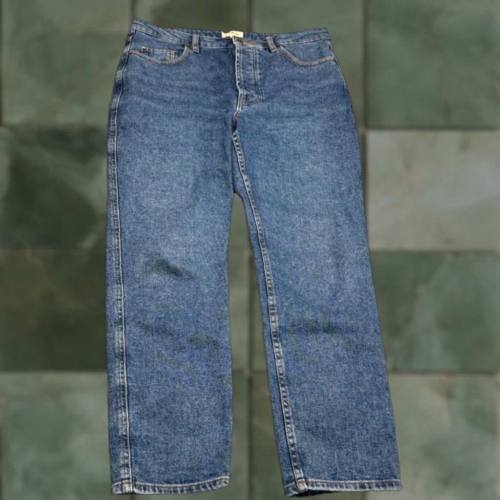 Vintage Sezane Jeans Button Fly Straight Womens 34 34x26.5 Blue Cotton Elastane 42 EU Morocco Size 24" / US 00 / IT 34 - 1 Thumbnail