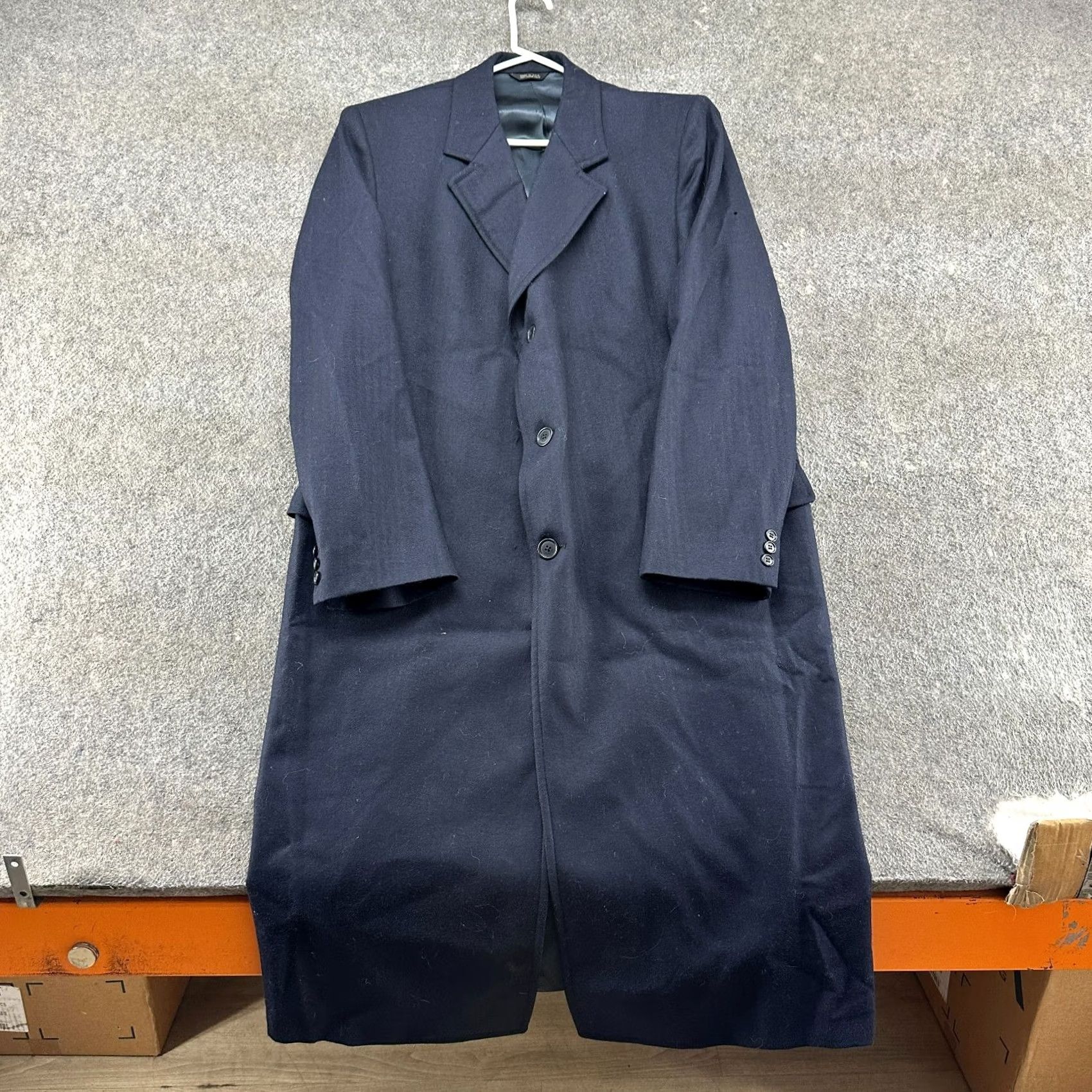 Vintage VINTAGE Bal Paca Coat Mens 46 Blue Navy Overcoat Long Wool Herringbone 90s Jacket/Coat Mens Size US S / EU 44-46 / 1 - 2 Thumbnail