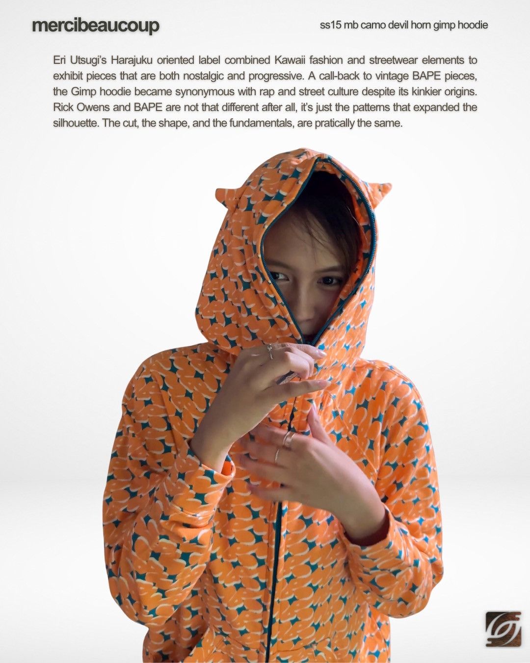 mercibeaucoup SS15 MB Camo Devil Gimp Hoodie Tangerine Size US M / EU 48-50 / 2 - 1 Thumbnail