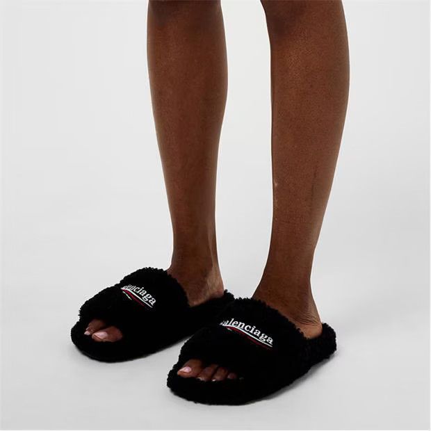 Balenciaga o1g2r1mq0924 Fur Slippers in Black Size US 6 / IT 36 - 5 Thumbnail