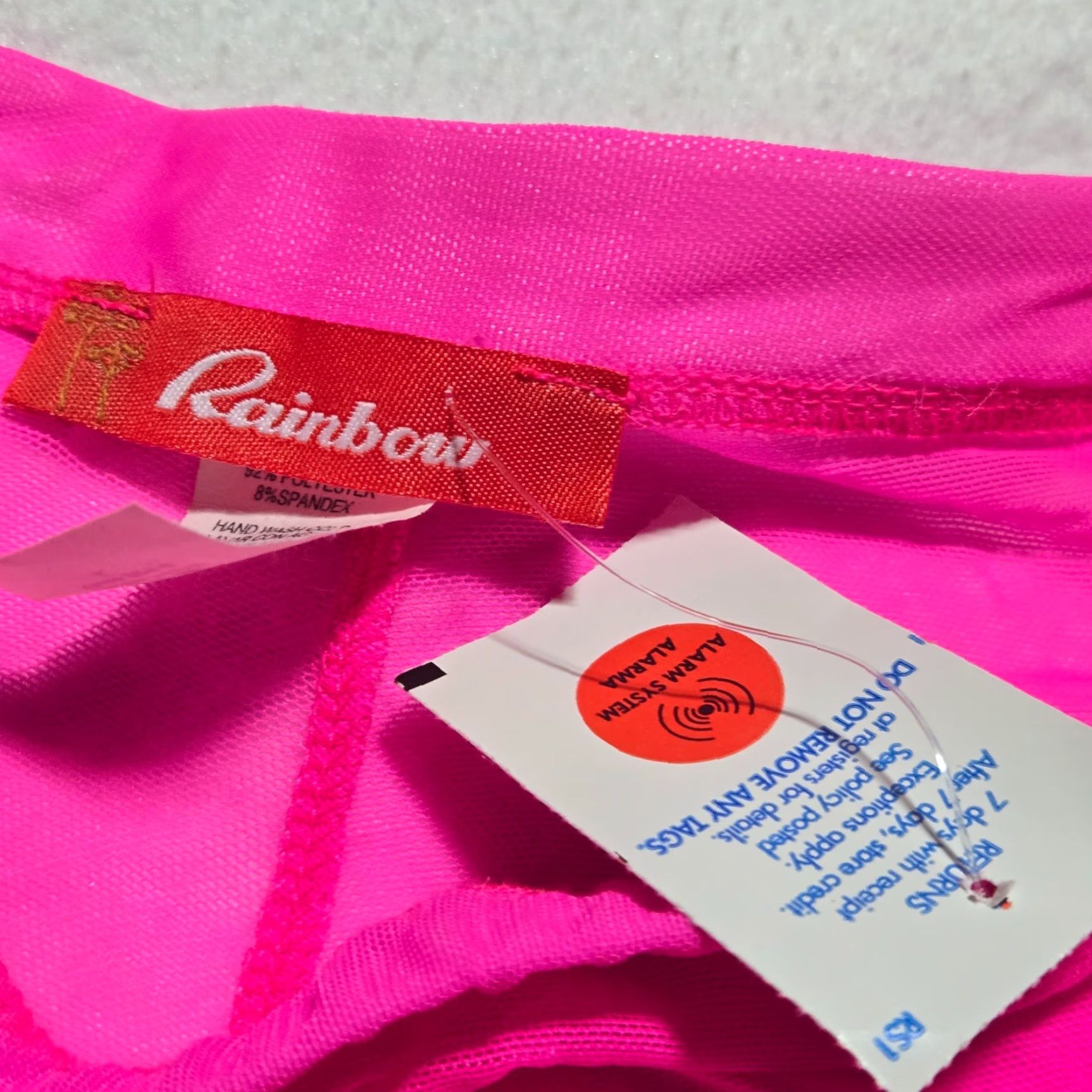 Rainbow Rainbow Pants Women's L Pink High Waist Sheer Sweatpants 96% Polyester 4% Spandex Regular Straight Men/Women? Size 36" / US 14 / IT 50 - 3 Thumbnail