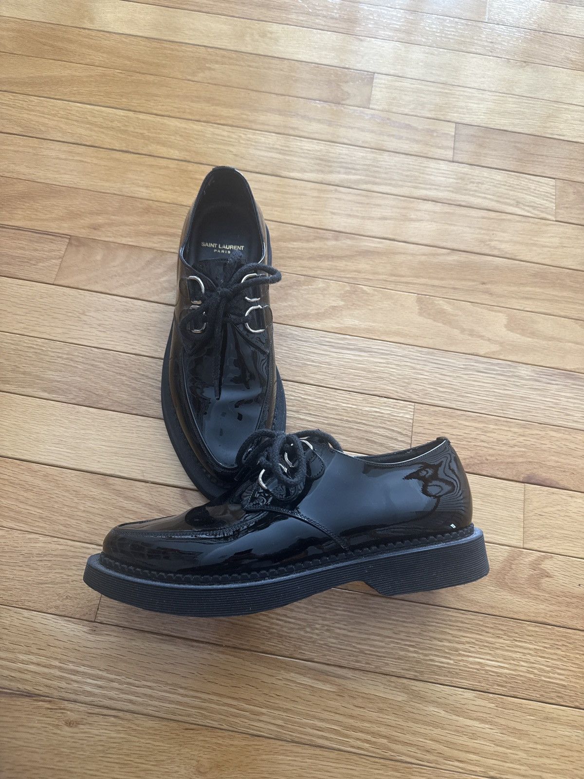 Saint Laurent  IT: 42 1/2 US: 9.5 - Adrien 25 Metallic Derby Shoes SEE PHOTOS Saint Laurent Adrien leather Derby shoes Saint Laurent main image 3