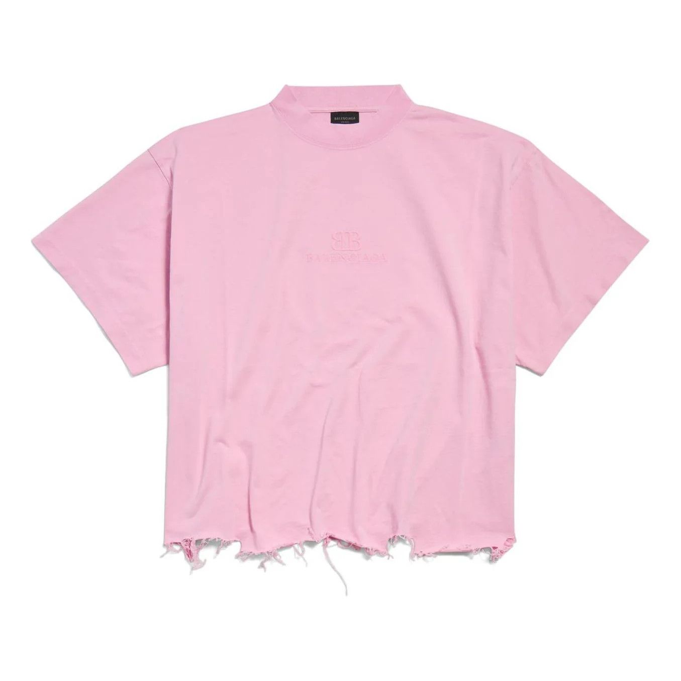 Adidas × Balenciaga Balenciaga adidas pink distressed T-shirt