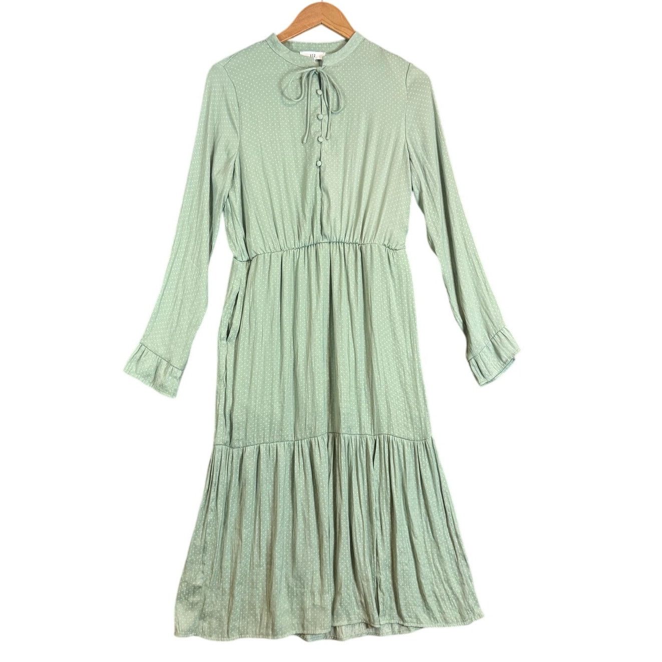 Other NSR Mint Green Tiered Peasant Mini Dress M Slit Skirt Ruffle Size M / US 6-8 / IT 42-44 - 2 Thumbnail