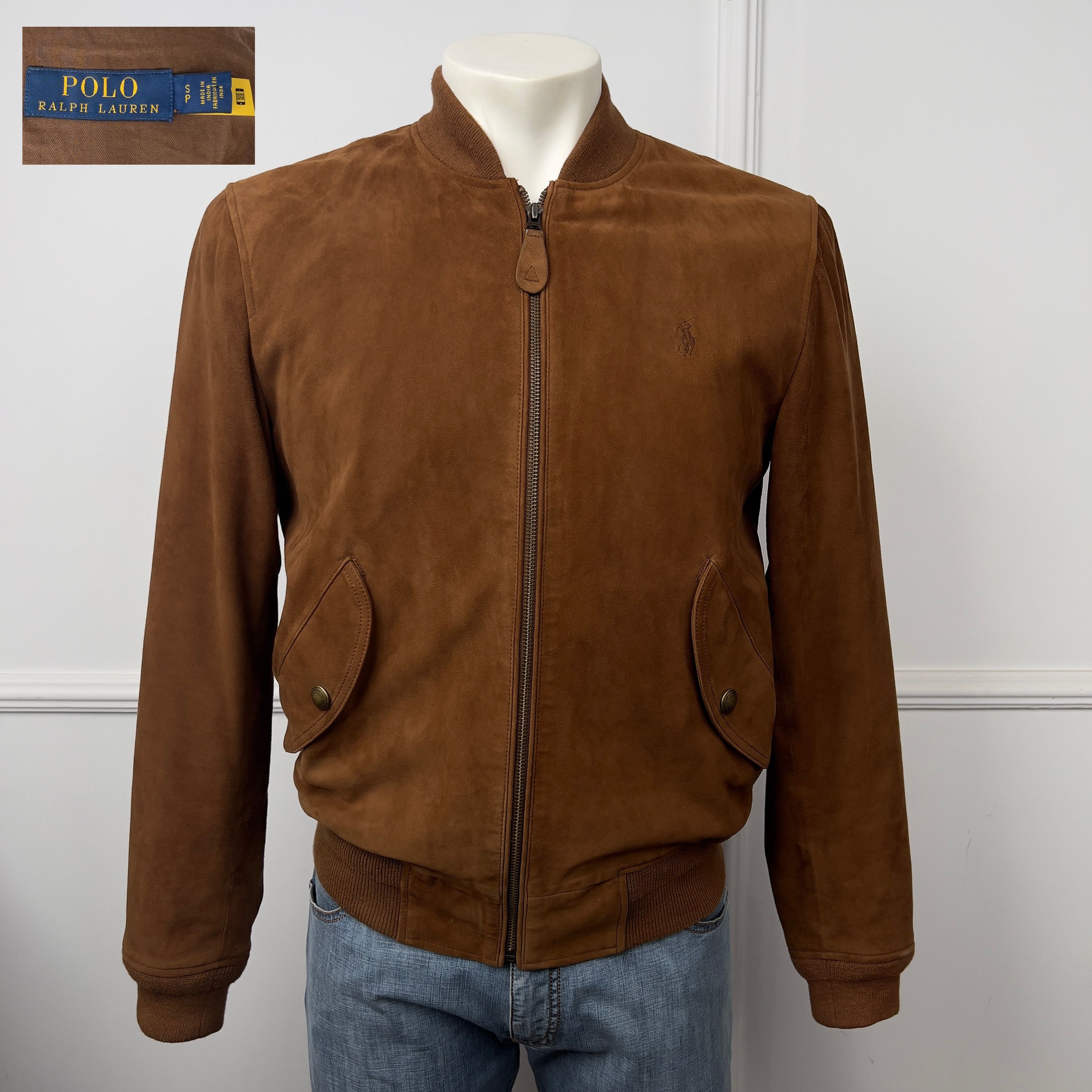 Polo Ralph Lauren Flight Jacket Country Brown Goat Suede Size US S / EU 44-46 / 1 - 1 Thumbnail