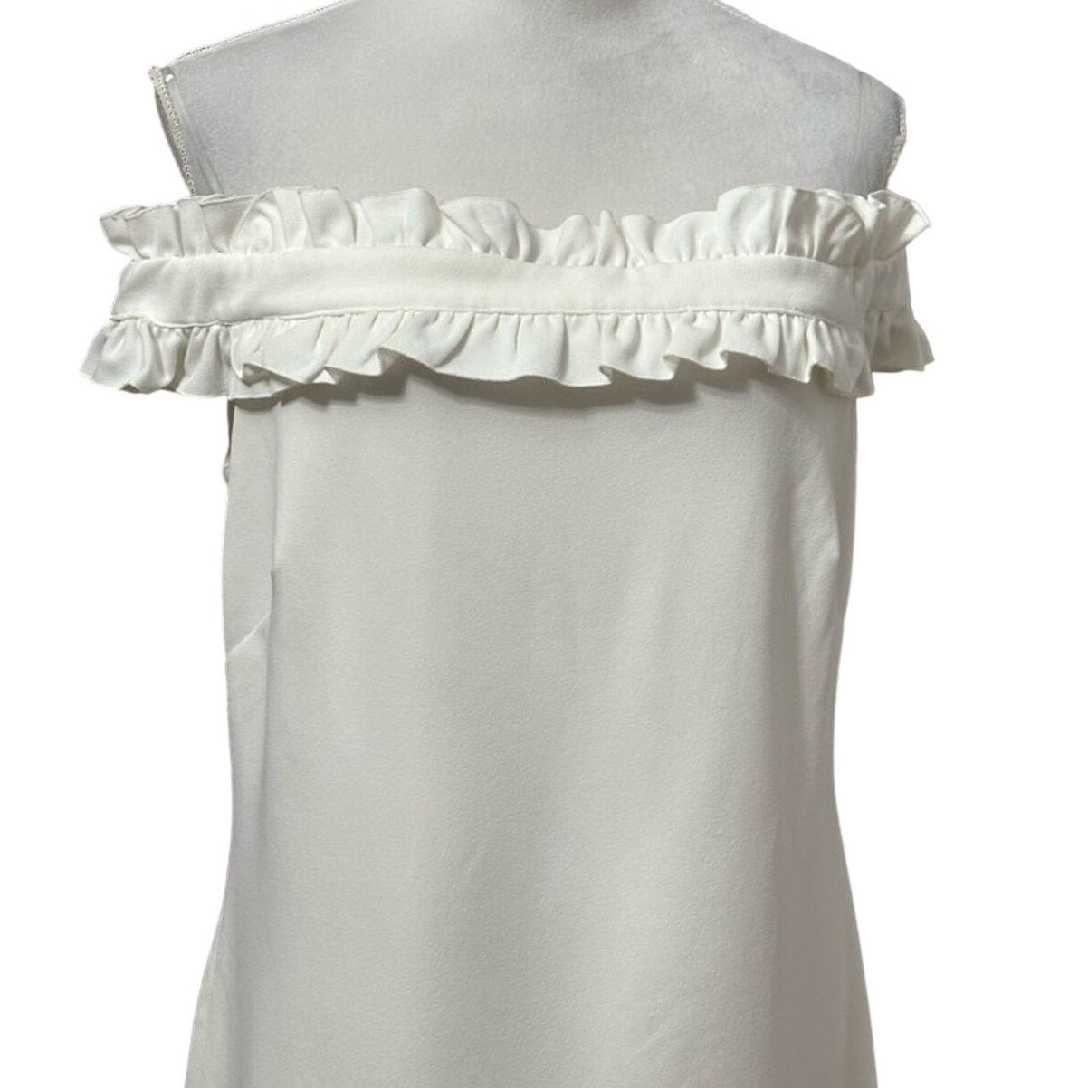 Other Marina Mini Shift Dress Ruffle Strapless/Off-Shoulder White Size M / US 6-8 / IT 42-44 - 3 Thumbnail