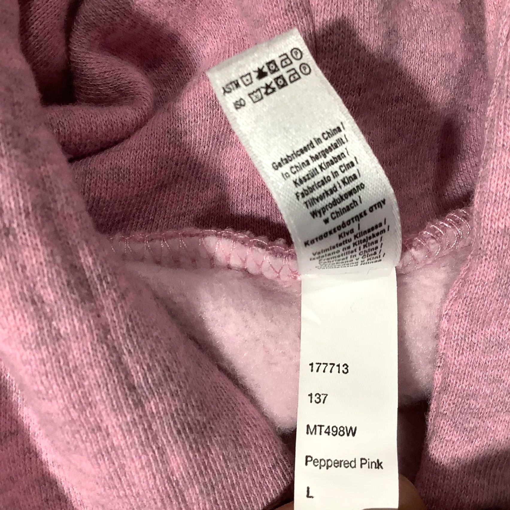 American Apparel American Apparel Hoodie Sweatshirt Womens Large Peppered Pink Pullover Fleece Size L / US 10 / IT 46 - 5 Thumbnail