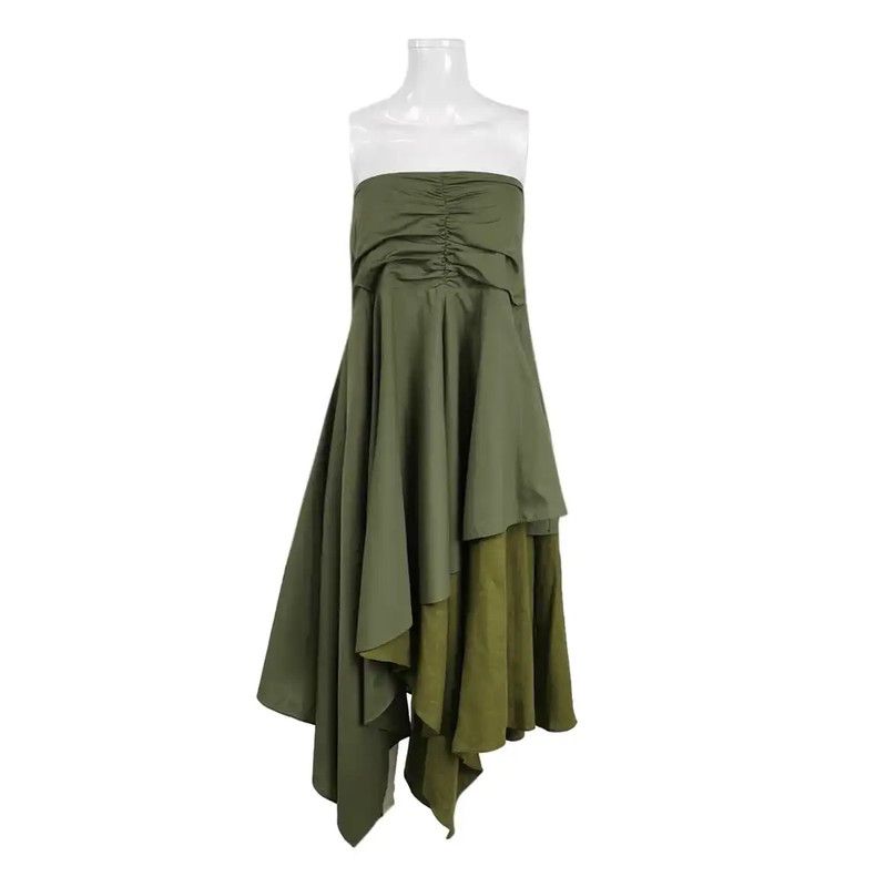 Loewe Loewe Irregular Green Cotton Summer Dress 0089 Size M / US 6-8 / IT 42-44 - 1 Thumbnail