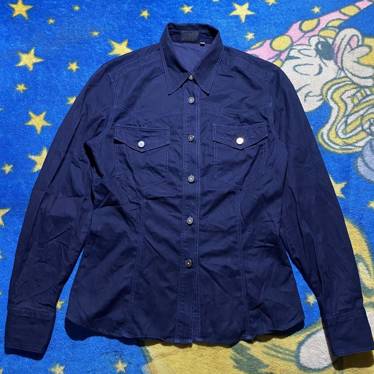 Versace Jeans Couture Indigo Versace Jeans Couture Button Up Shirt Size S / US 4 / IT 40 - 1 Thumbnail
