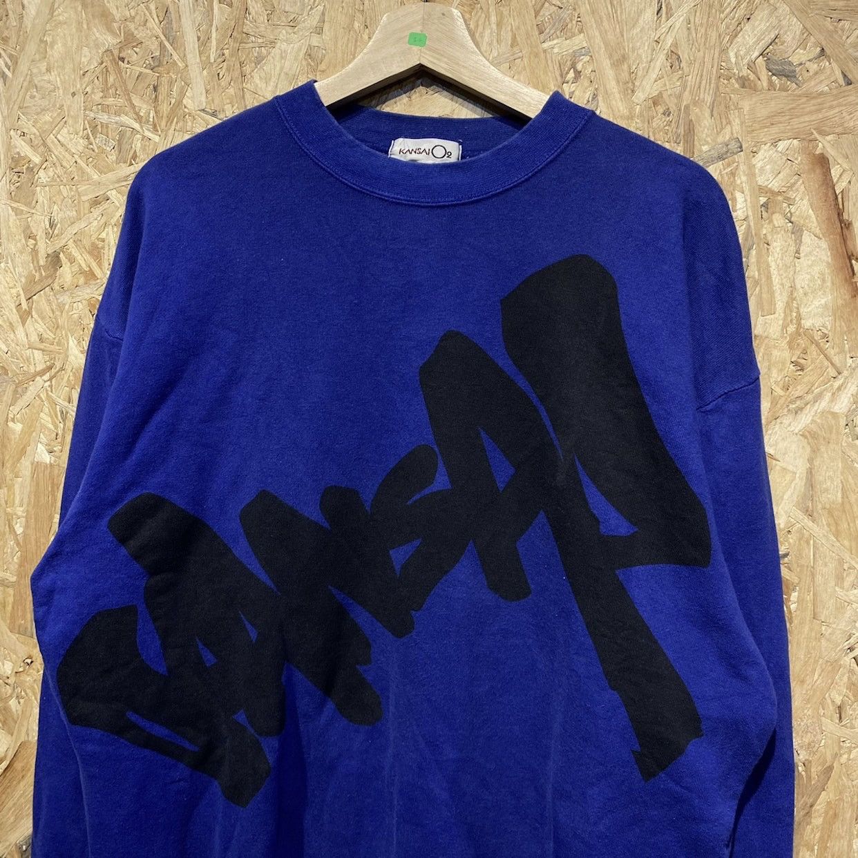 Kansai Yamamoto Vintage 90s Kansai O2 Big Print Blue Sweatshirt Size US L / EU 52-54 / 3 - 3 Thumbnail