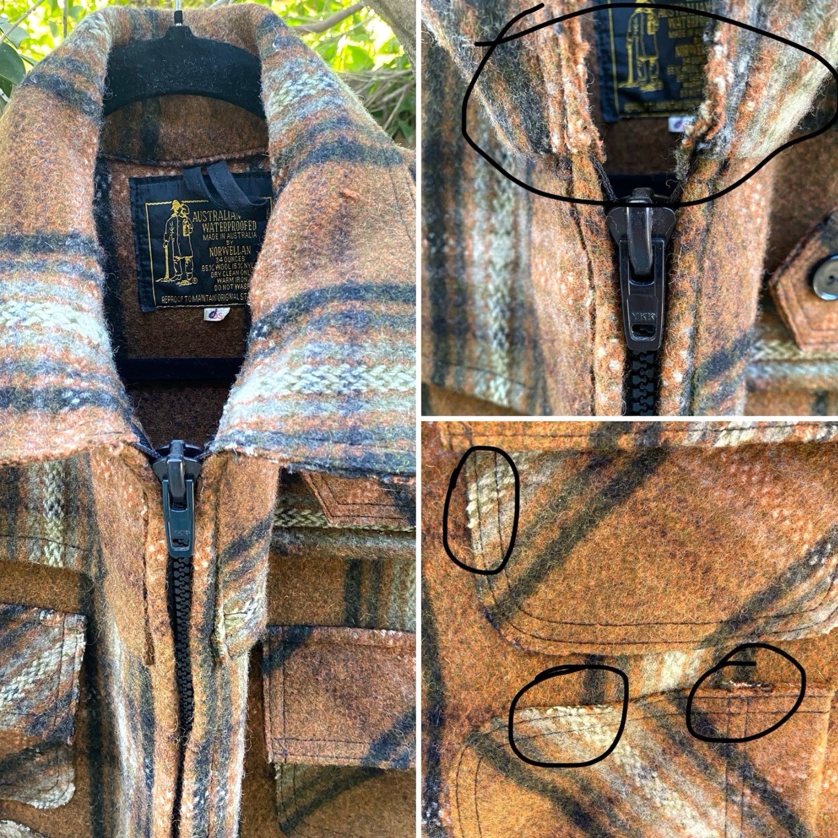 Vintage VINTAGE Norwellan Australian Bluey Wool Waterproof Jacket Plaid Bush Coat Work Size US M / EU 48-50 / 2 - 7 Thumbnail