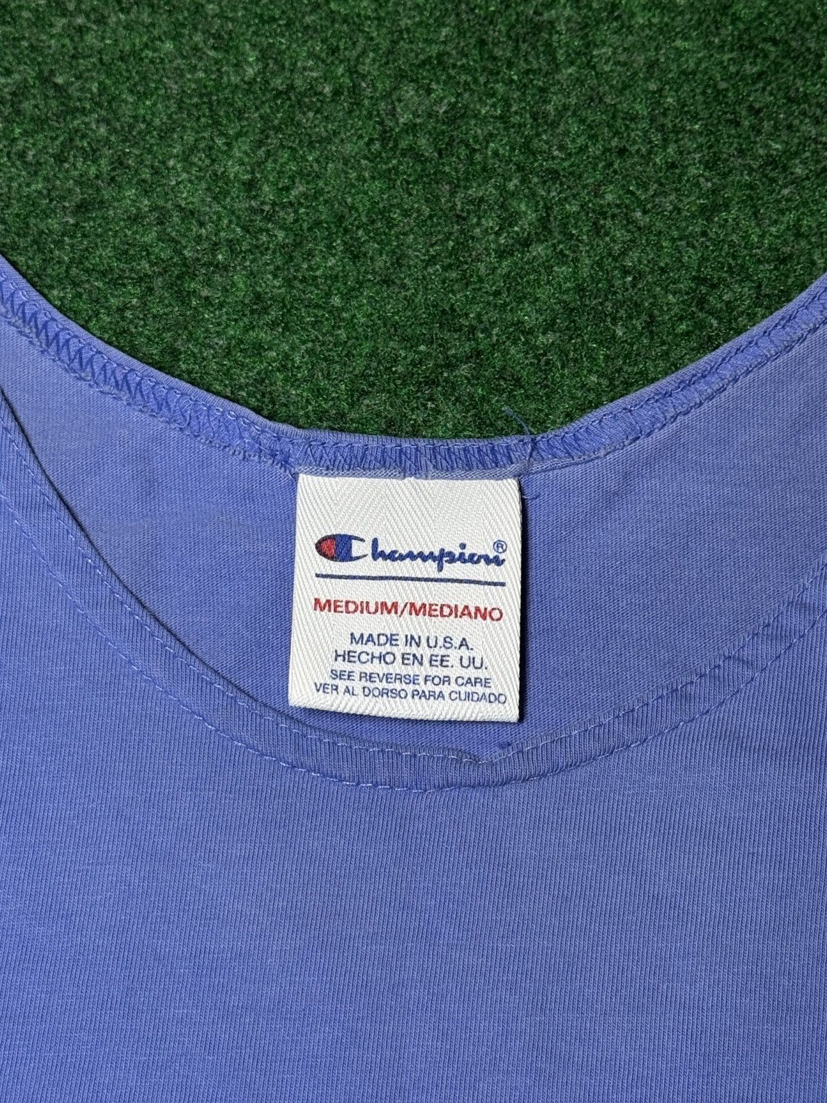 Champion × Vintage Vintage 90s Champion Womens Med Crop Blue Tank Top Size M / US 6-8 / IT 42-44 - 2 Thumbnail