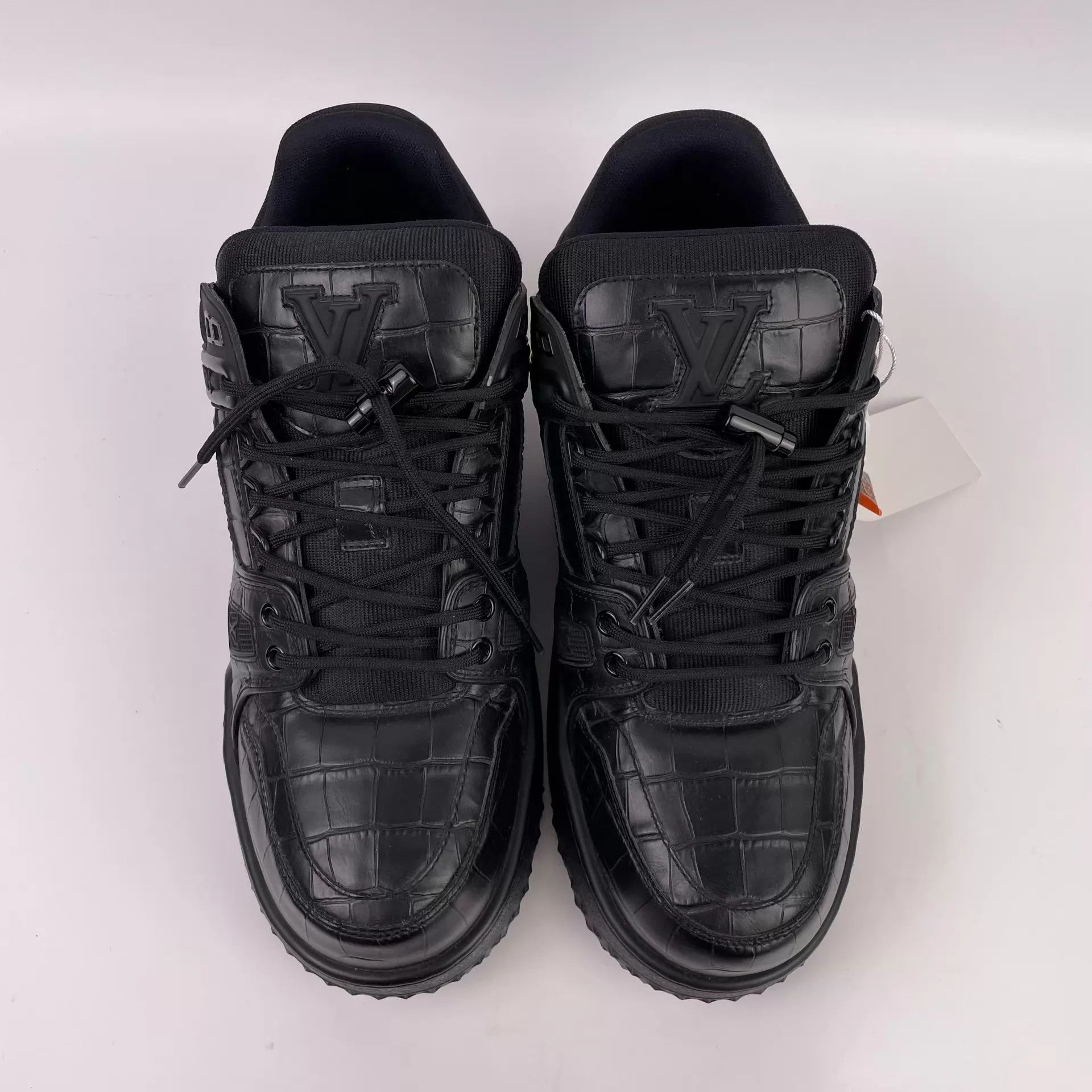 Louis Vuitton LV Croc Embossed Calfskin Black uk9 New Pump Size US 10 / EU 43 - 2 Thumbnail
