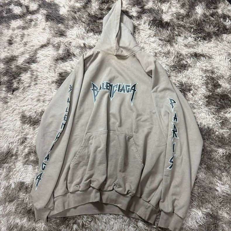 Balenciaga Balenciaga Lightning Crack Print Hoodie Size US L / EU 52-54 / 3 - 1 Thumbnail