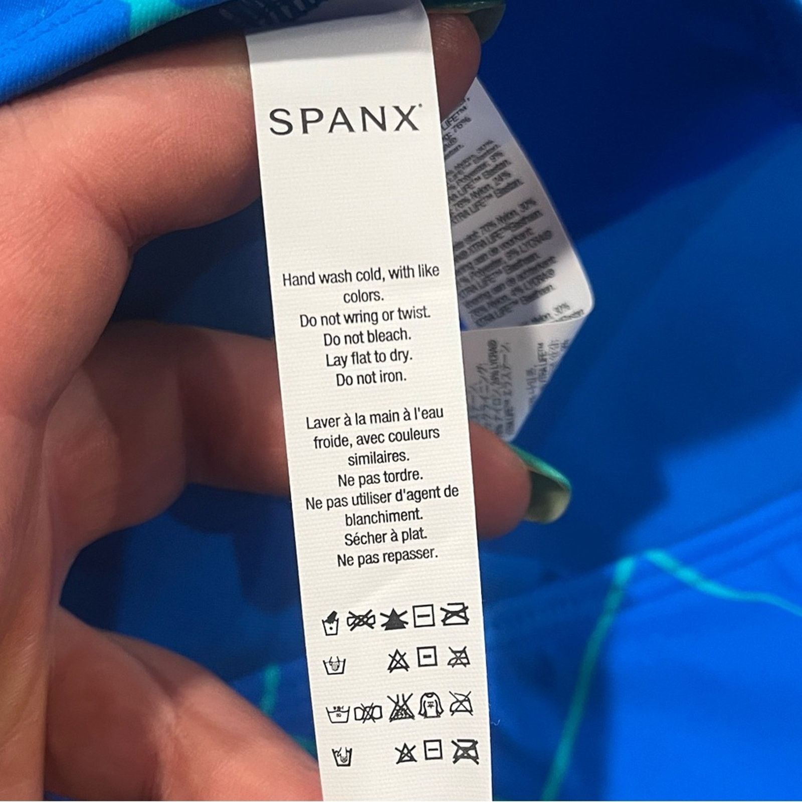 Spanx NWT Spanx Flirty Skirted Swim Bikini BottomBlue Geo Size 12 Size ONE SIZE - 5 Thumbnail