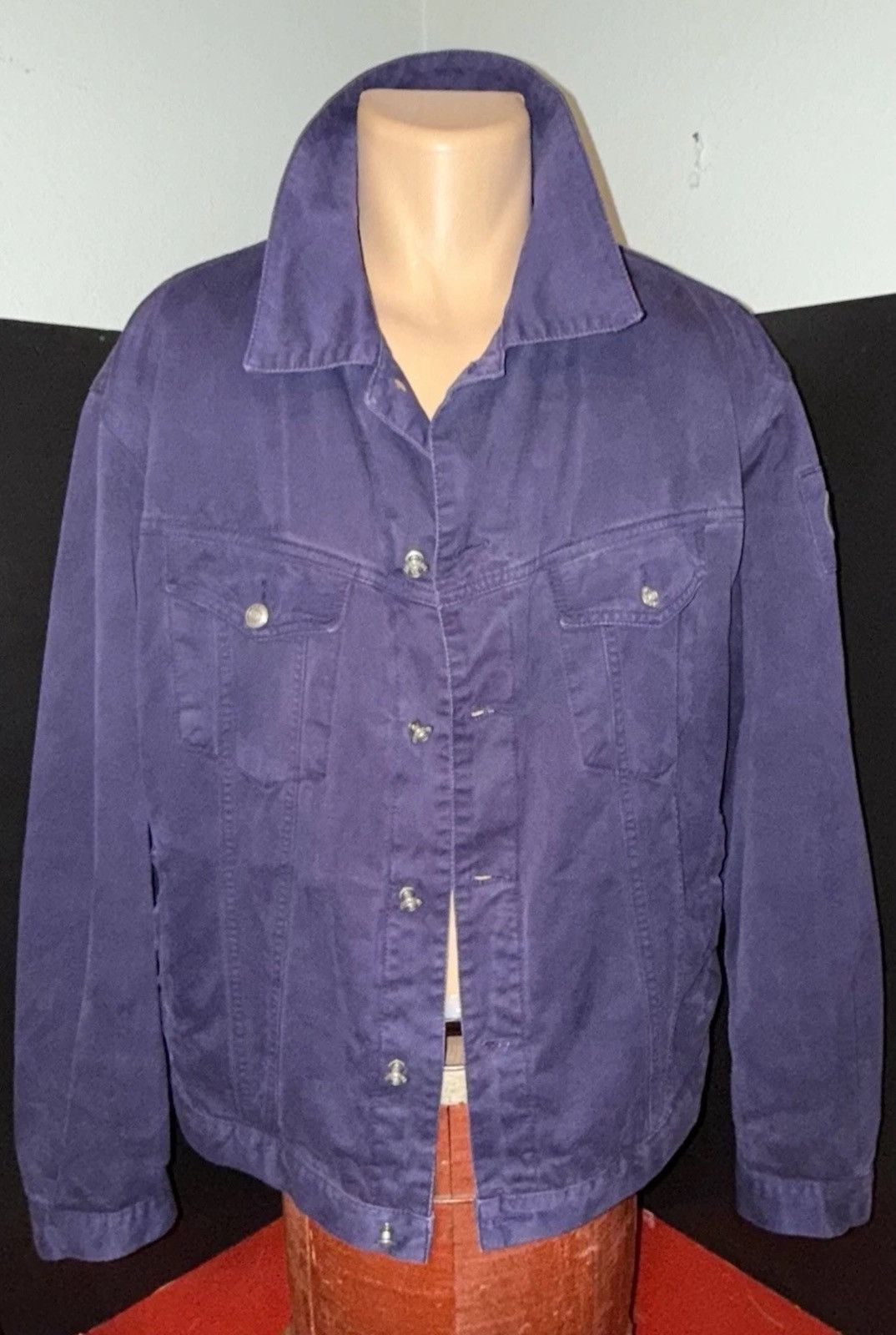 Other Versace V2, Purple Rayon Trucker Jacket, XXL 9/10 Size US XXL / EU 58 / 5 - 2 Thumbnail
