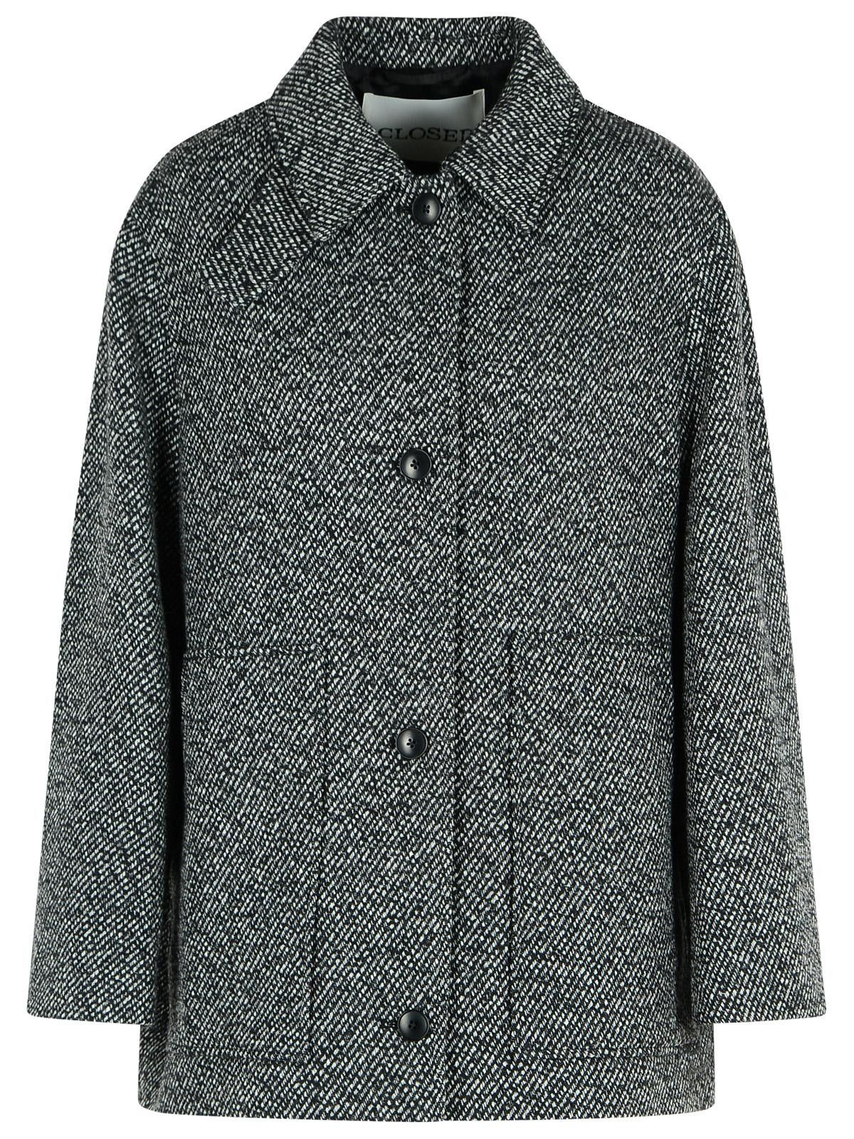 CLOSED Melange Grey Wool Blend Coat