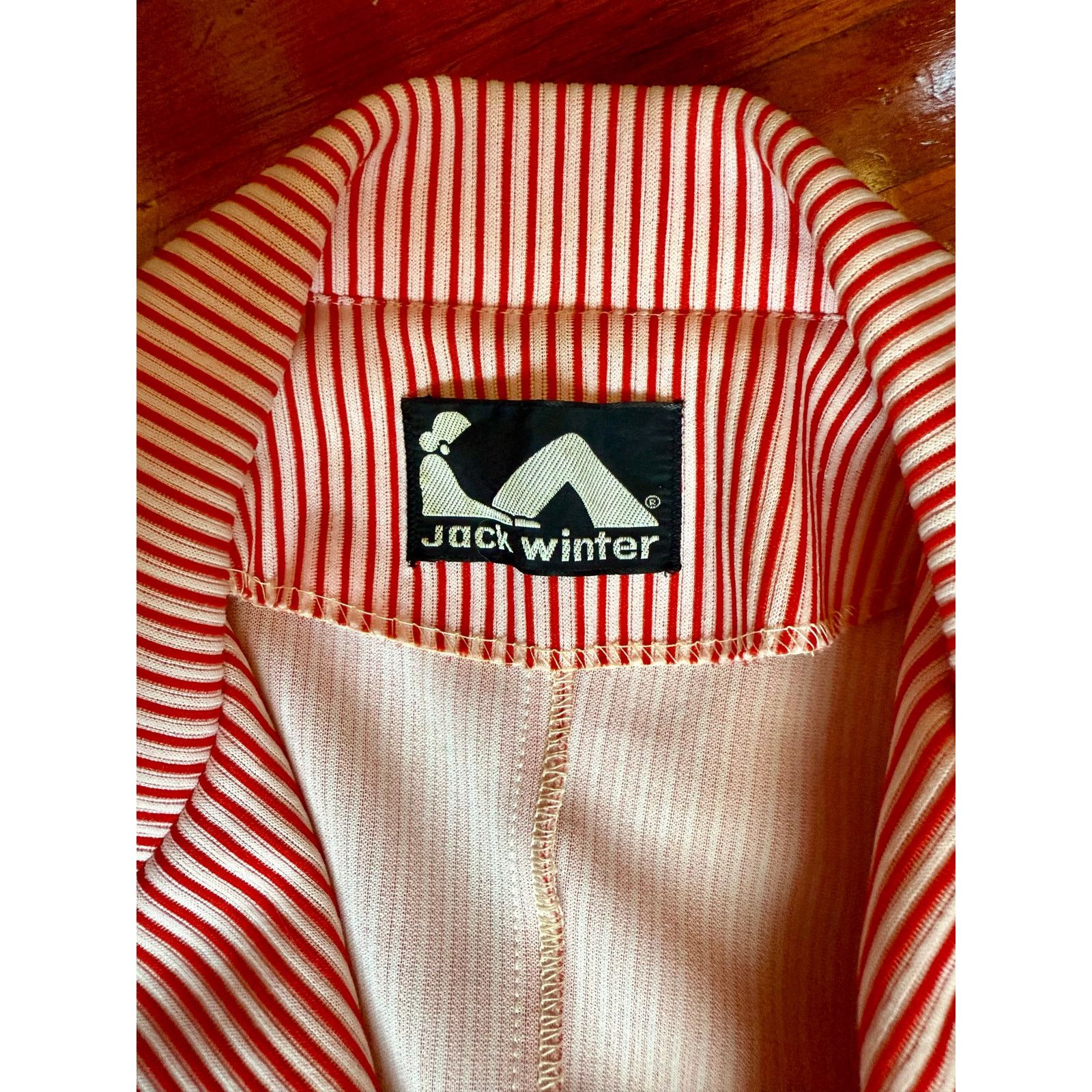 Vintage Vintage 70’s Jack Winter Red White Striped Pant Set Large Size 34" / US 12 / IT 48 - 6 Thumbnail