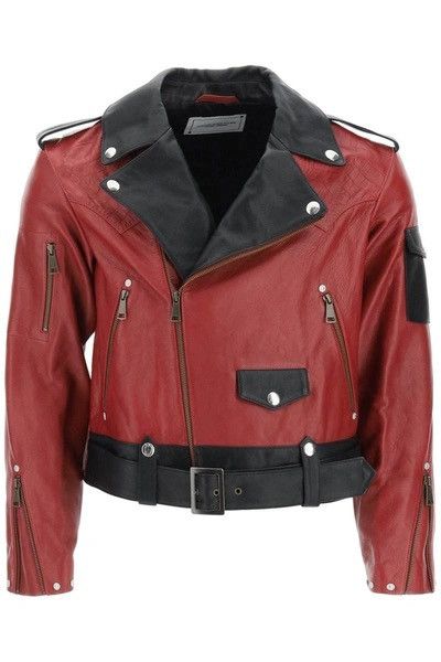 Youths In Balaclava Youths In Balaclava Red Leather Biker Jacket Size US XS / EU 42 / 0 - 1 Thumbnail