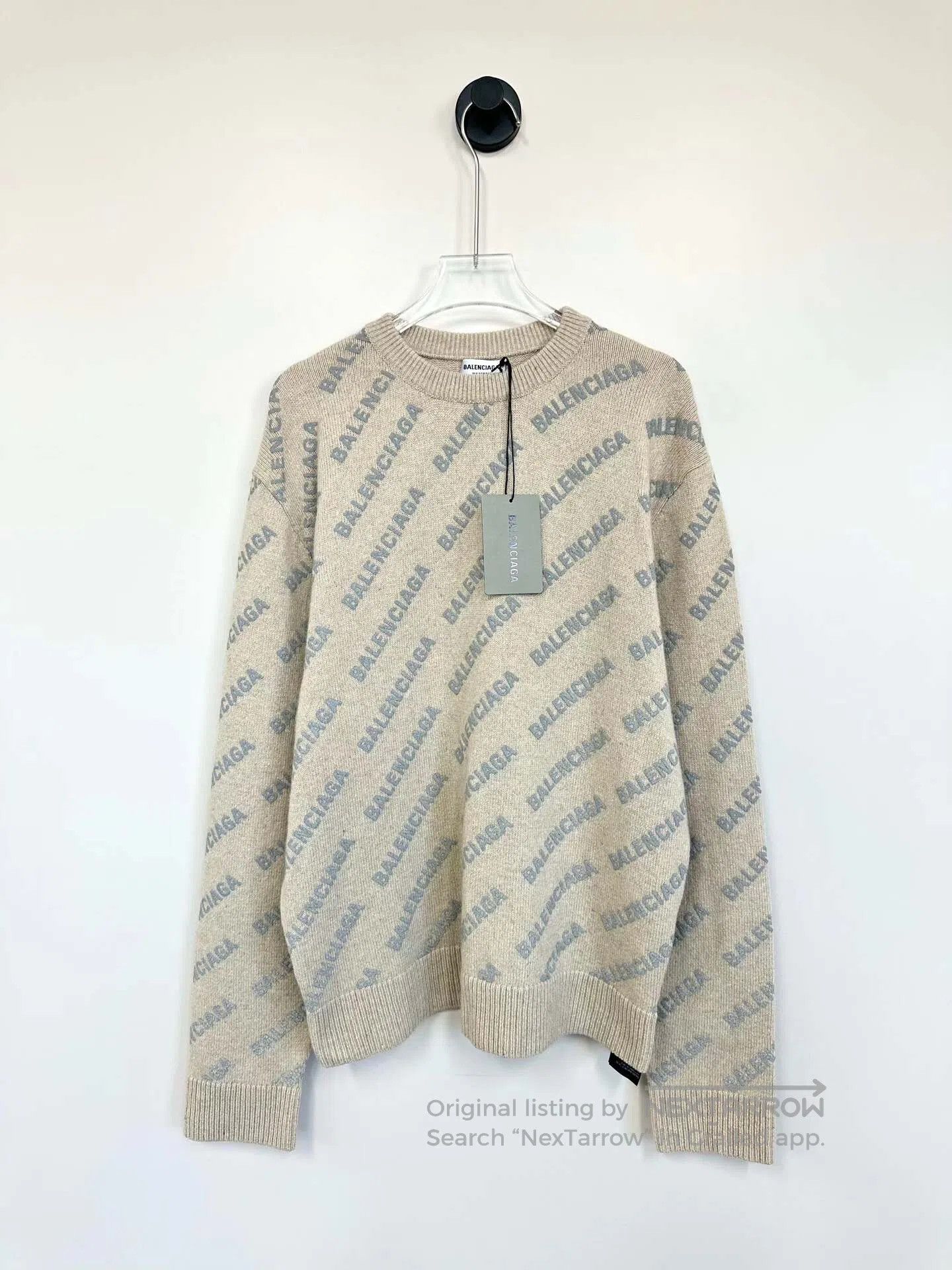 Balenciaga Balenciaga Khaki Bulletproof Logo Wool Knit Sweater| Size US L / EU 52-54 / 3 - 1 Thumbnail