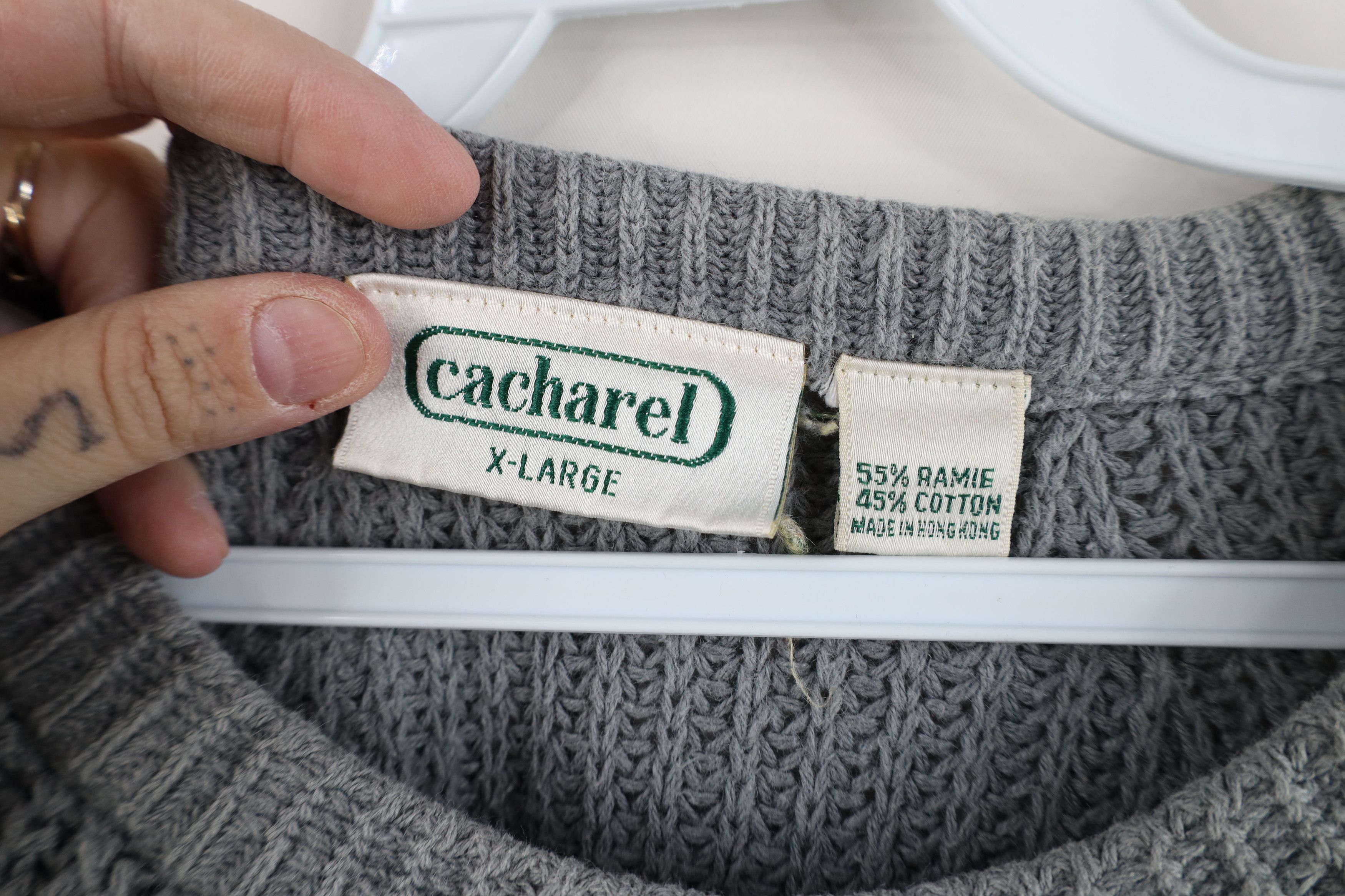 Vintage Vintage 90s Streetwear Ribbed Knit Crewneck Sweater Gray Size XL / US 12-14 / IT 48-50 - 5 Thumbnail