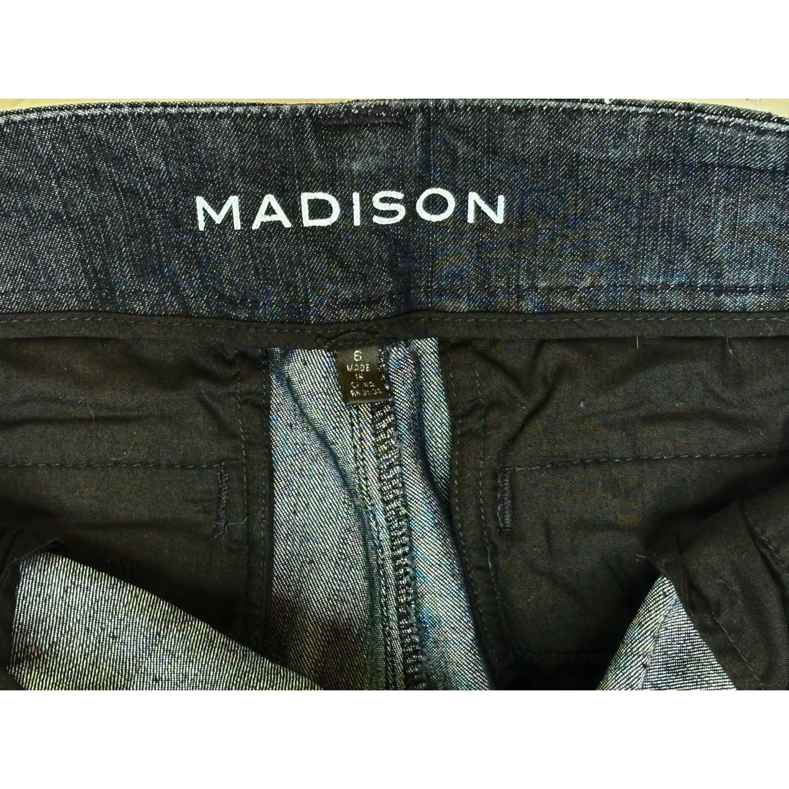 Madison Madison Stretch Wide Leg Large Studded Dark Blue Jeans 6 Size 28" / US 6 / IT 42 - 9 Thumbnail