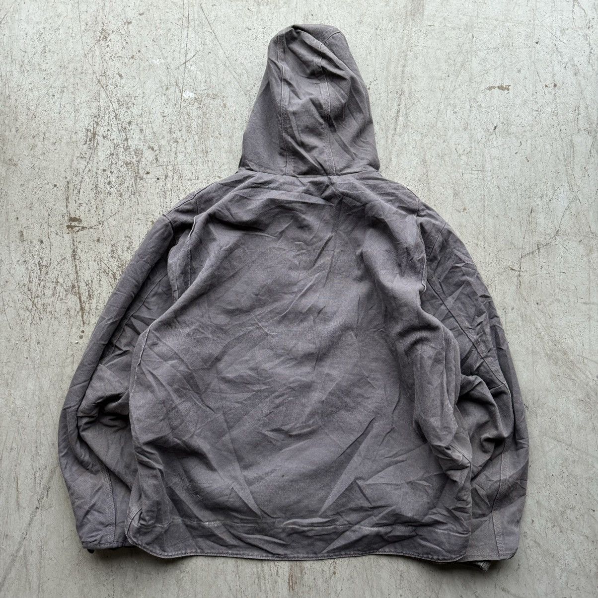 Carhartt × Vintage Vintage 90s Carhartt Gray Hooded Faded Detroit Jacket Sz XXL Size US XXL / EU 58 / 5 - 4 Thumbnail