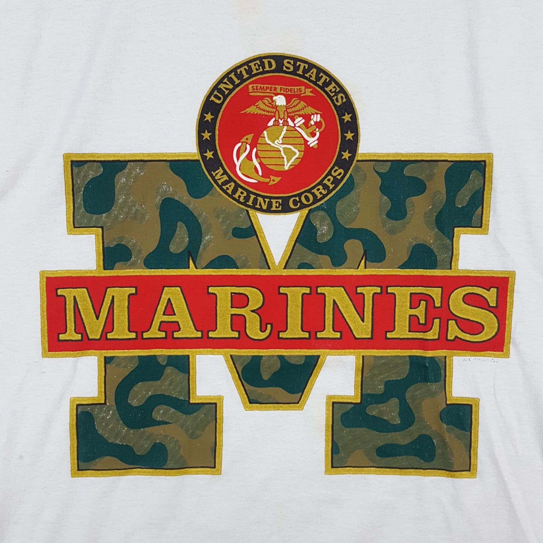 Vintage Vintage US Marines T-Shirt XL Camouflage Military Camo 90s 00s Army Outdoor Retro Size US XL / EU 56 / 4 - 2 Thumbnail