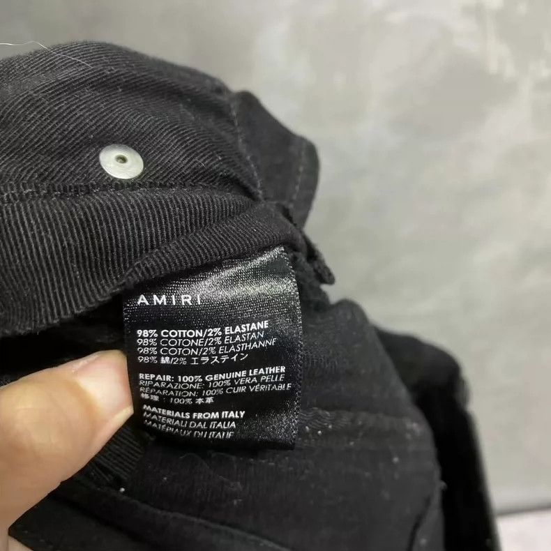 Amiri Amiri Black Patchwork Zipper Denim Pants Size US 27 - 4 Thumbnail