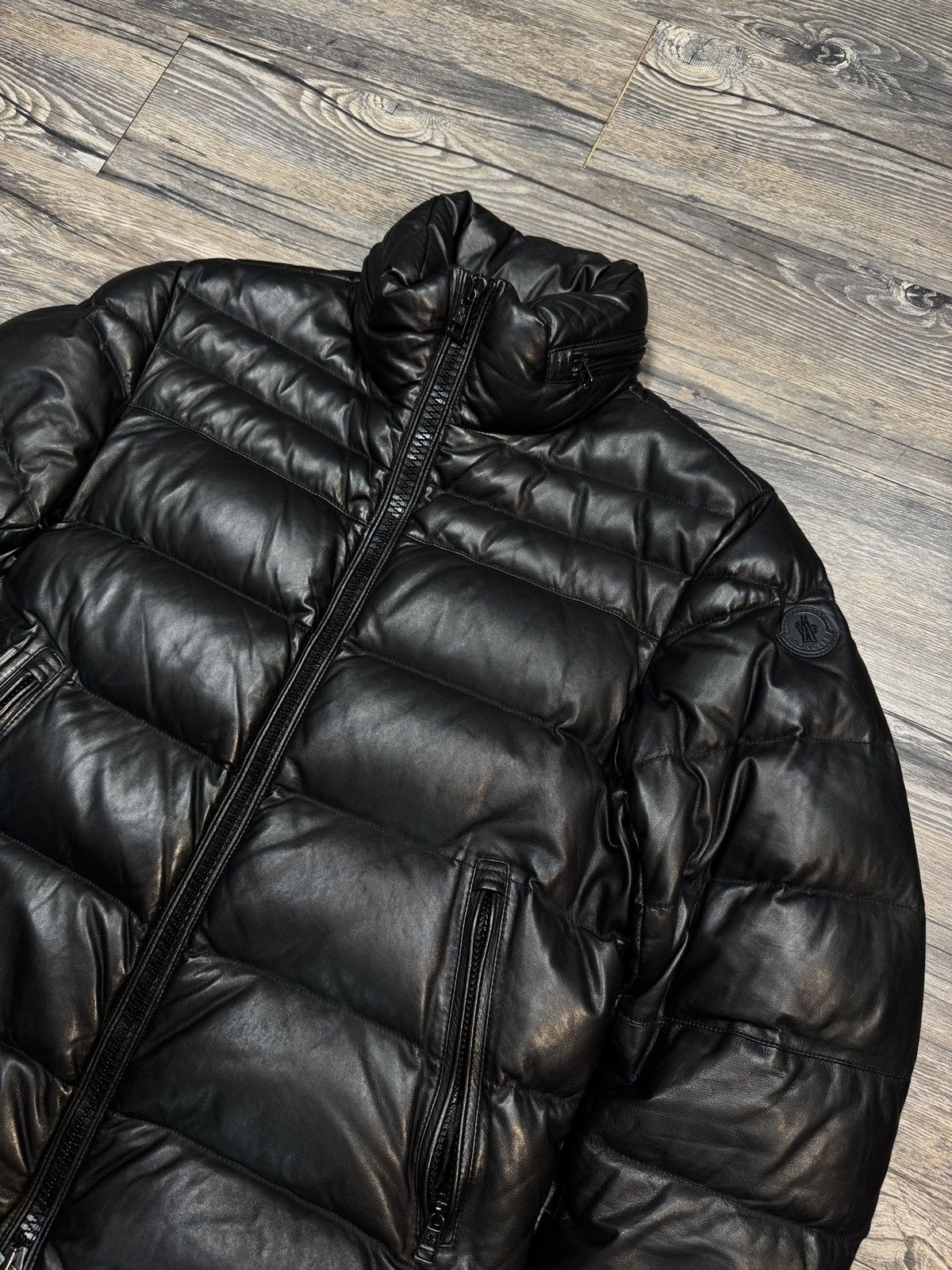 Moncler Moncler Leather Puffer Jacket Size US M / EU 48-50 / 2 - 2 Thumbnail