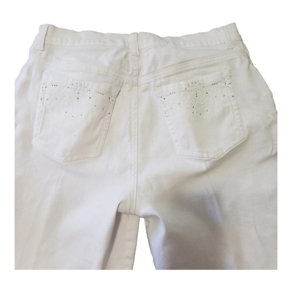 Designer CT130 Gloria Vanderbilt White Knee High Amanda Jeans 8 Size 30" / US 8 / IT 44 - 2 Thumbnail