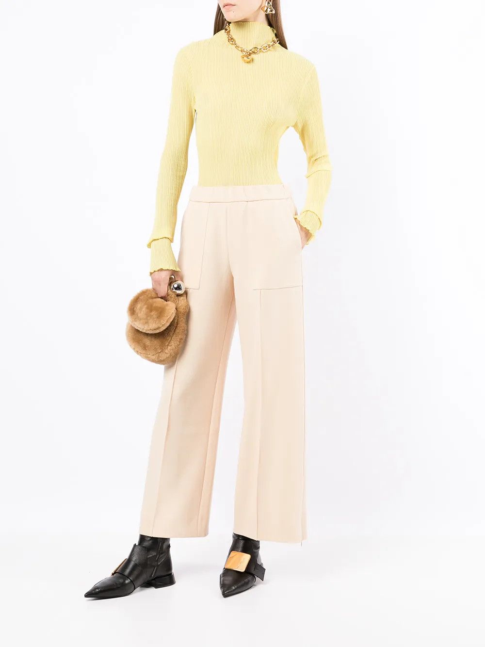 Jil Sander o1y1025 Sweatpant in Beige Size 28" / US 6 / IT 42 - 4 Thumbnail