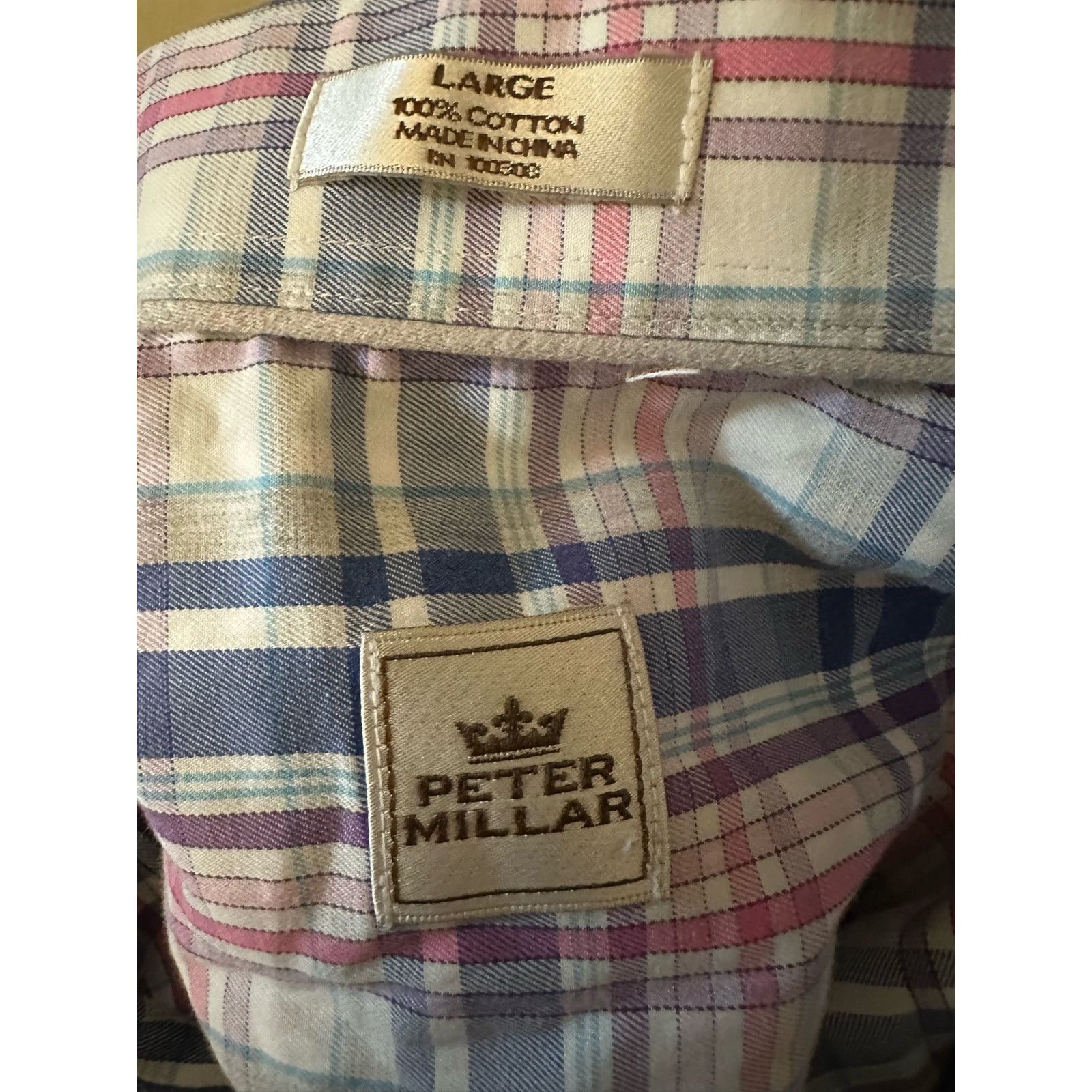 Peter Millar Peter Millar Men's 100% Cotton Casual Button-Up Plaid Large Size US L / EU 52-54 / 3 - 7 Thumbnail