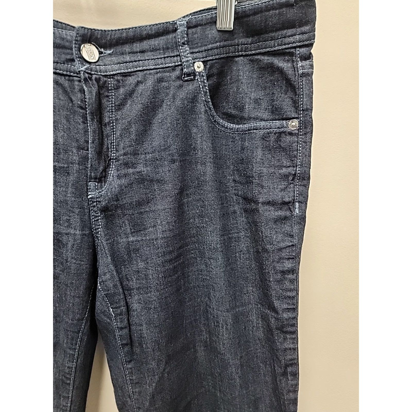 Armani Armani Collezioni Jeans Mens 31 Dark Blue Stretch Denim 5-Pocket Zip Inseam 36 Classic Regular Mens Size US 31 - 5 Thumbnail