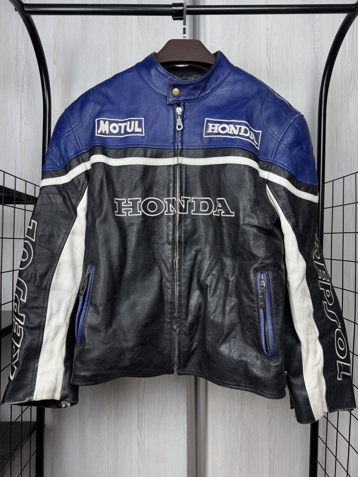 Honda Vintage Honda Repsol Motul Leather Moto Jacket w/ Protection Size US XXL / EU 58 / 5 - 2 Thumbnail